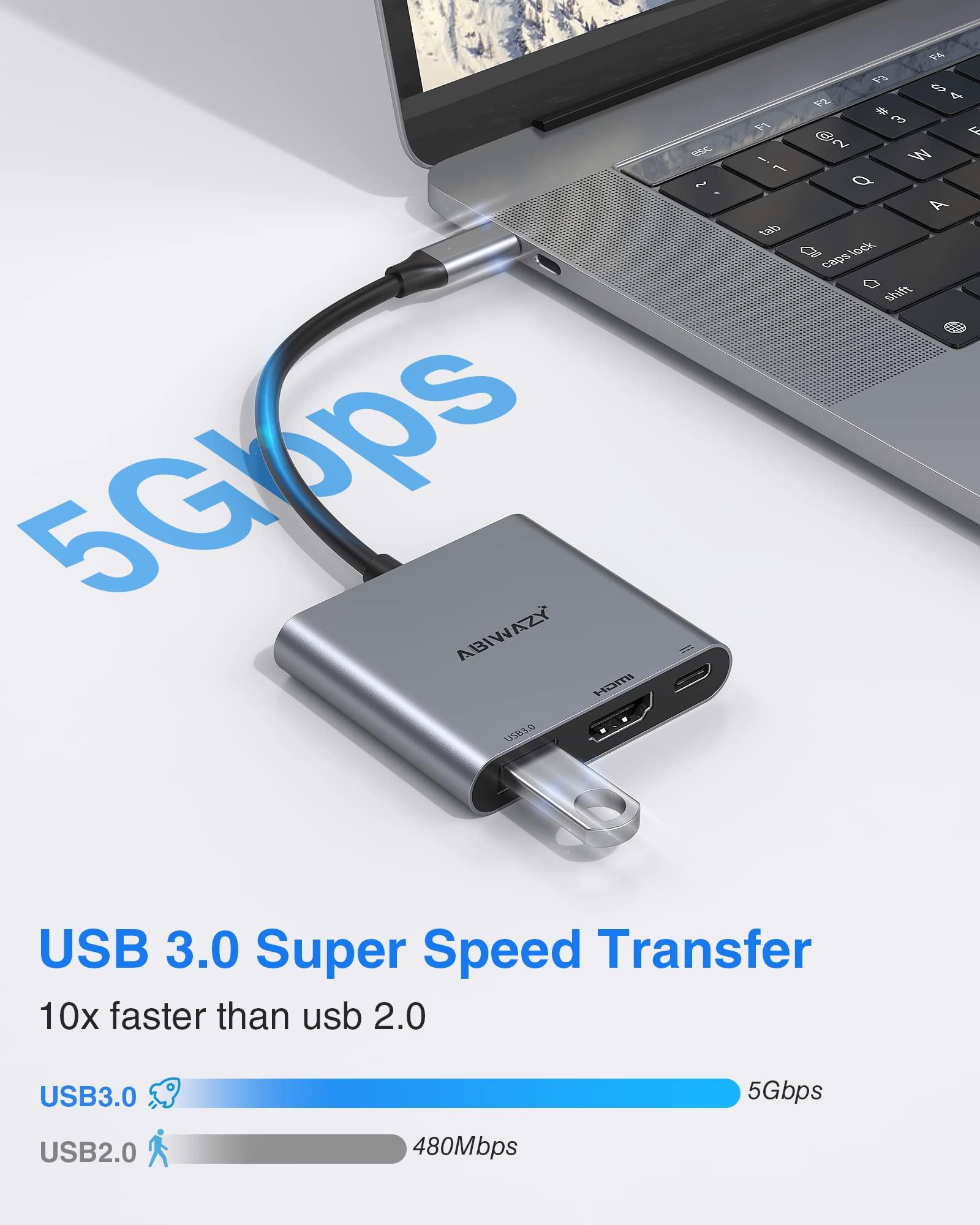 USB C to HDMI Multiport Adapter with 4K HDMI Output,Type-C Hub Converter to 4K HDMI USB 3.0 PD Charging Port,USB-C Digital AV Multiport Adapter for MacBook Pro/air,iPad Pro &More USBC Devices(Grey) - Image 6