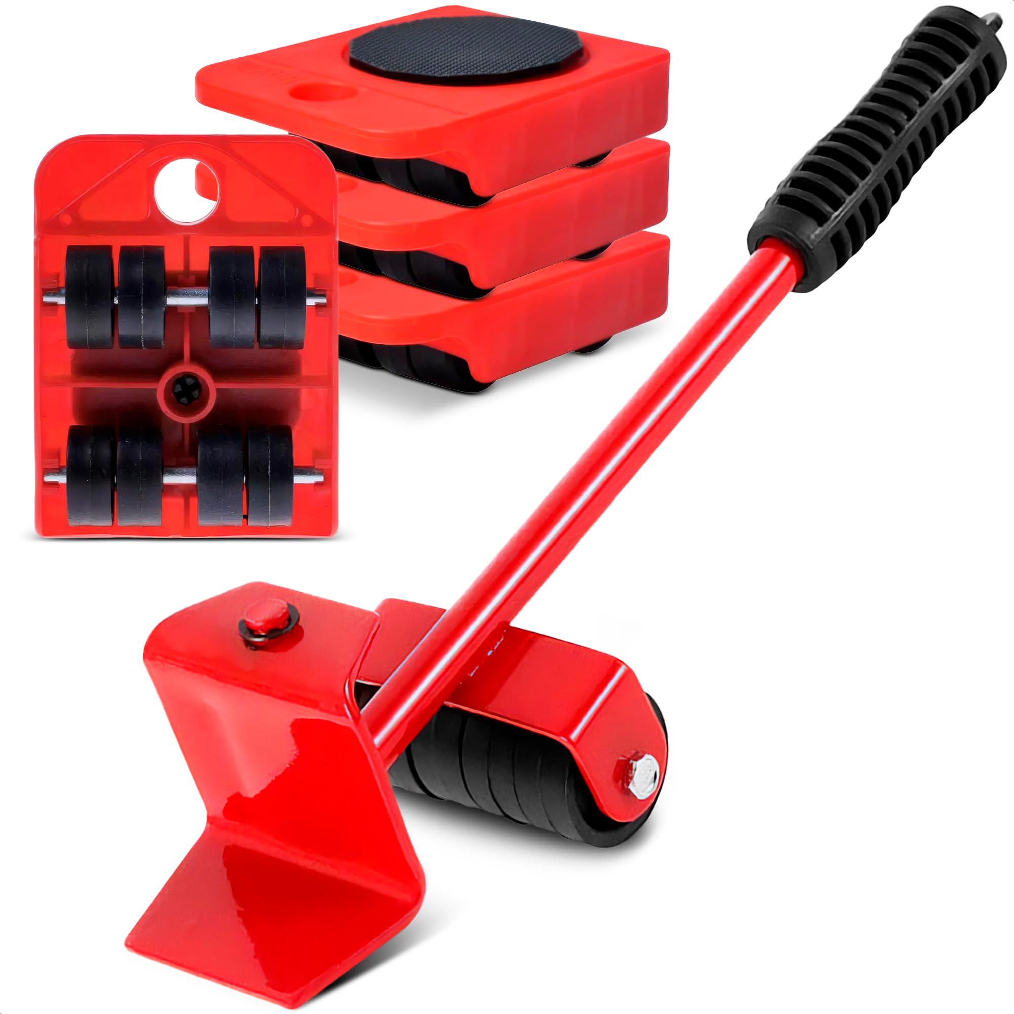 Heavy Furniture Movers with Wheels - Furniture Lifter Tool Set with Appliance Slider for Tile and Hardwood Floors, Weight Load Up to 220 Lbs - Compact Design, Easy-to-Use for Heavy Household Items