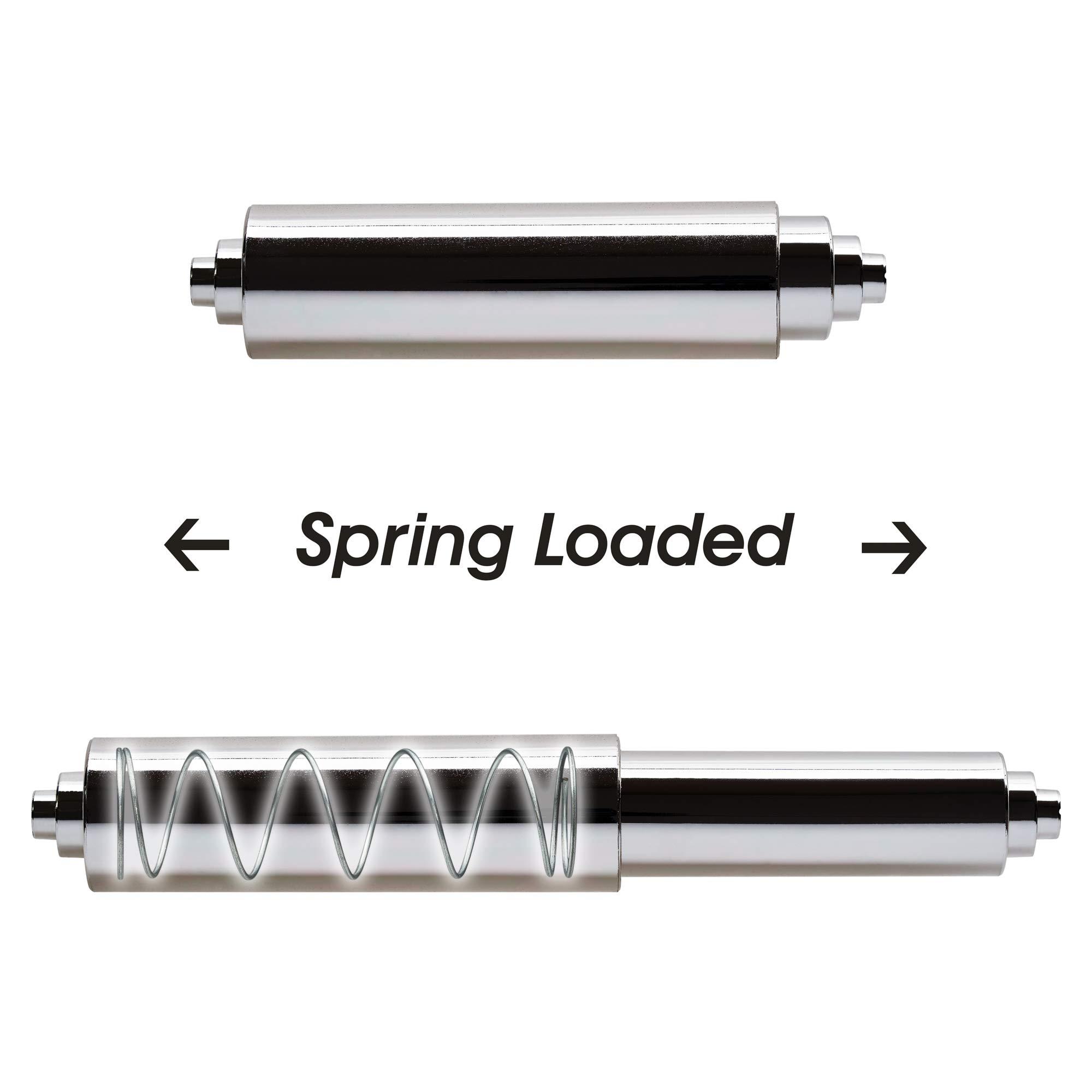 Universal Plastic Spring Loaded Toilet Paper Roll Holder Replacement, Chrome (1, Chrome) - Image 4