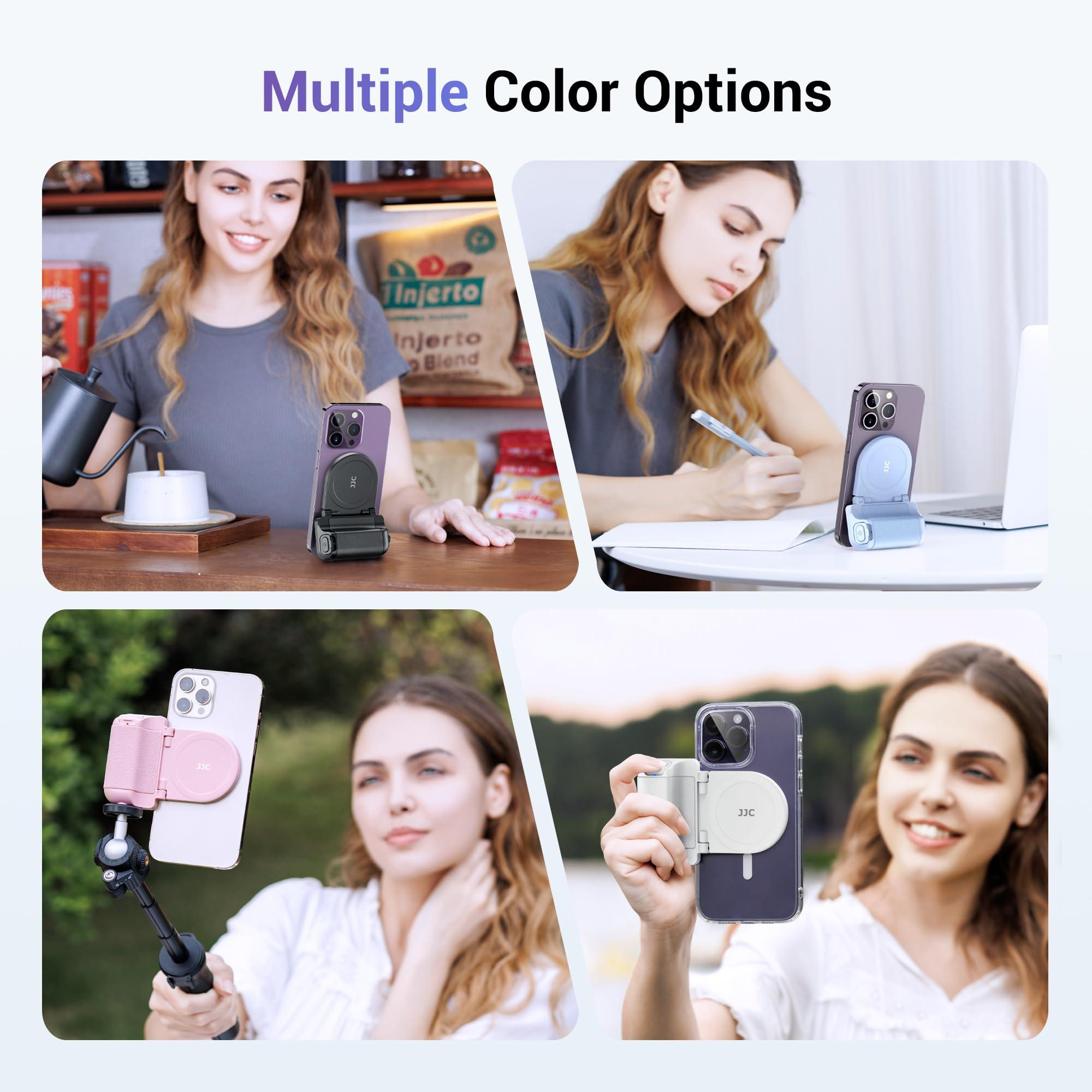 Magnetic Smartphone Shooting Holder Phone Hand Grip Handle Snap On Phone Stand with Tripod Mount & Wireless Shutter Remote for iPhone 16 15 14 13 12 Pro Max Android Cellphone Vlog Video Photography - Image 9