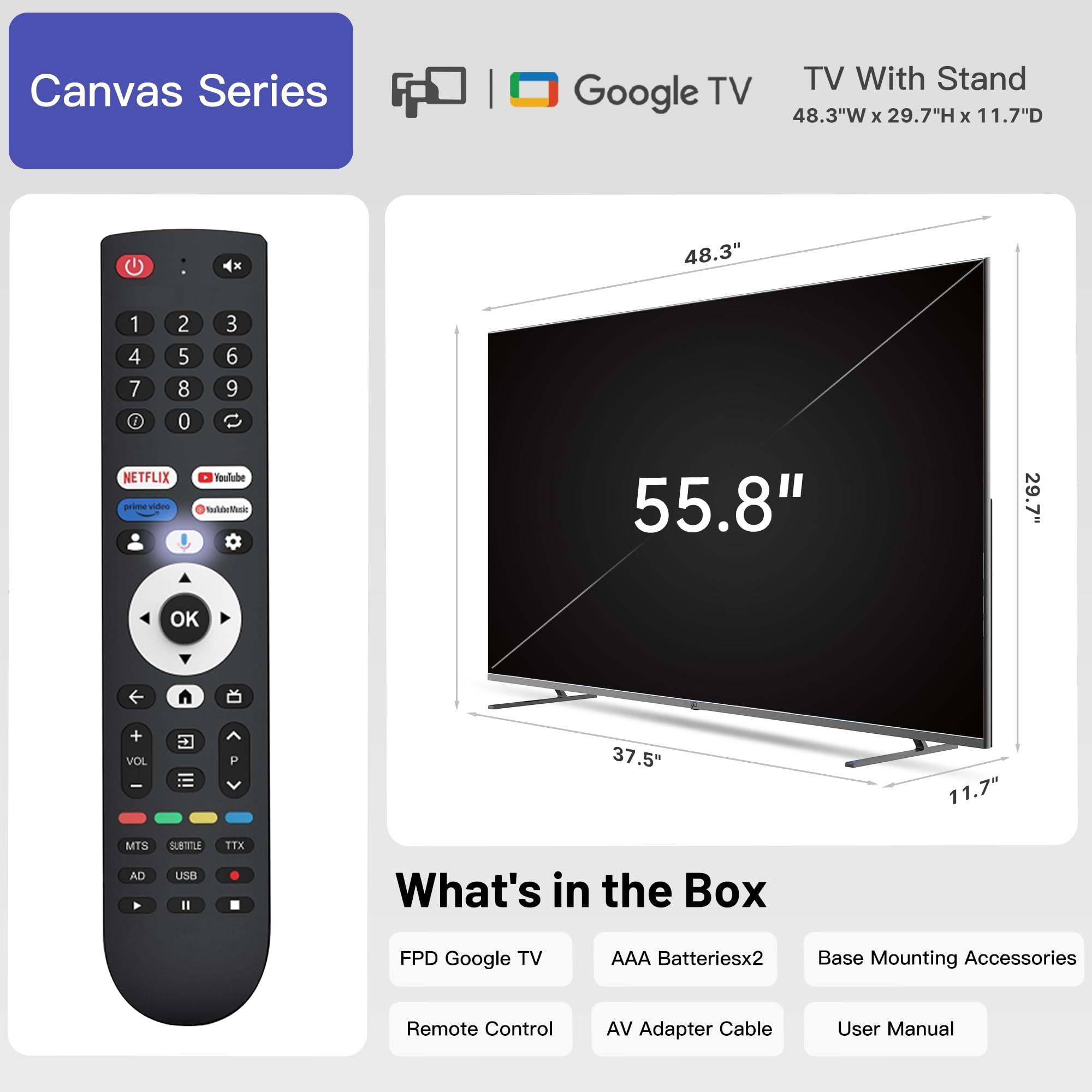 FPD Canvas-Series CG55-C1 55-inch Smart TV with Google TV, 4K UHD, HDR 10, Dolby Vision, Google Play, Google Cast Built-in, Stream Live TV, MEMC, 2024 Model, Dolby Atmos, Voice Remote - Image 9