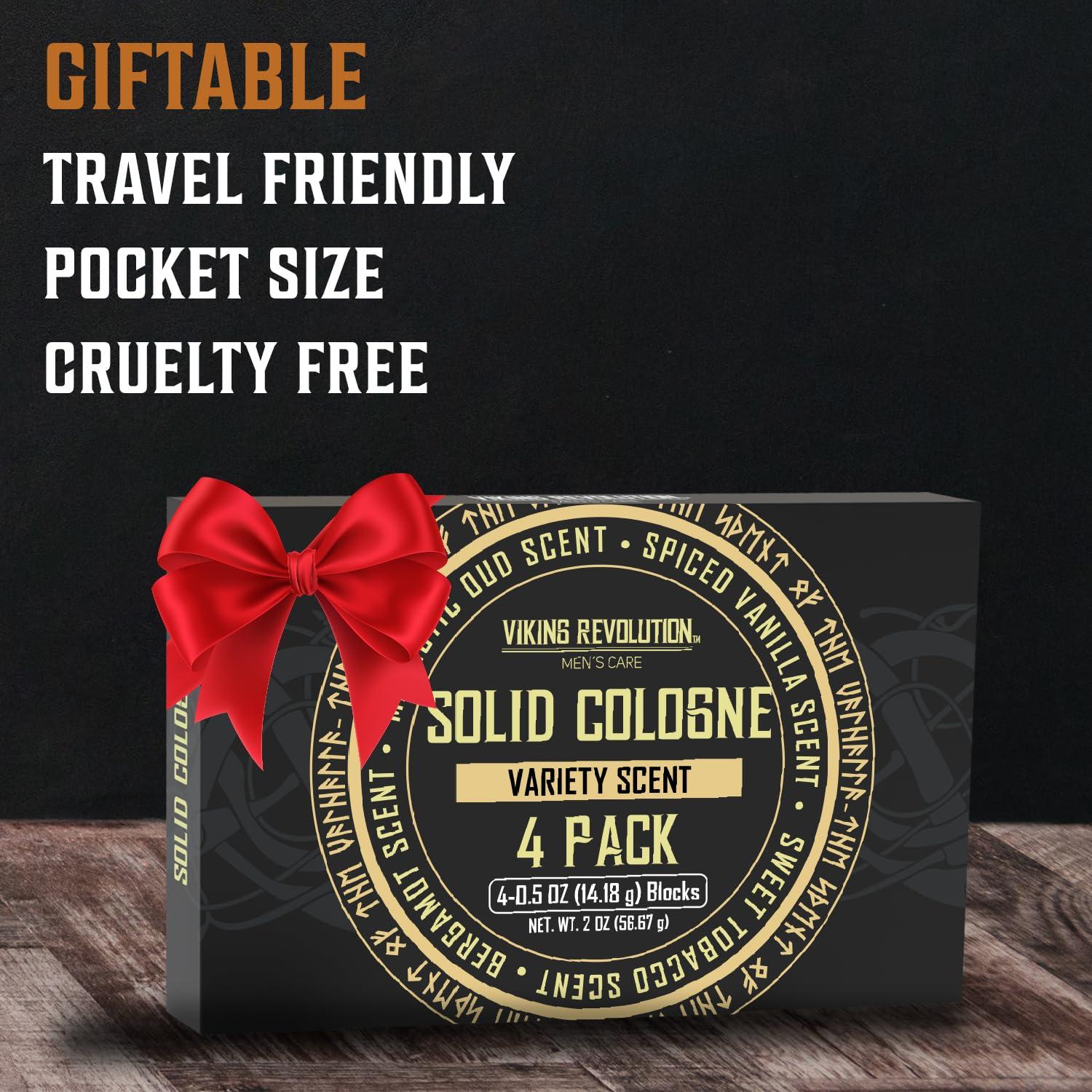 Viking Revolution 4 Pack Mens Colognes - 0.5 Oz Solid Perfume with Spiced Vanilla, Sweet Tobacco, Majestic Oud, Bergamot - Travel Wax Balm Cologne - Image 6