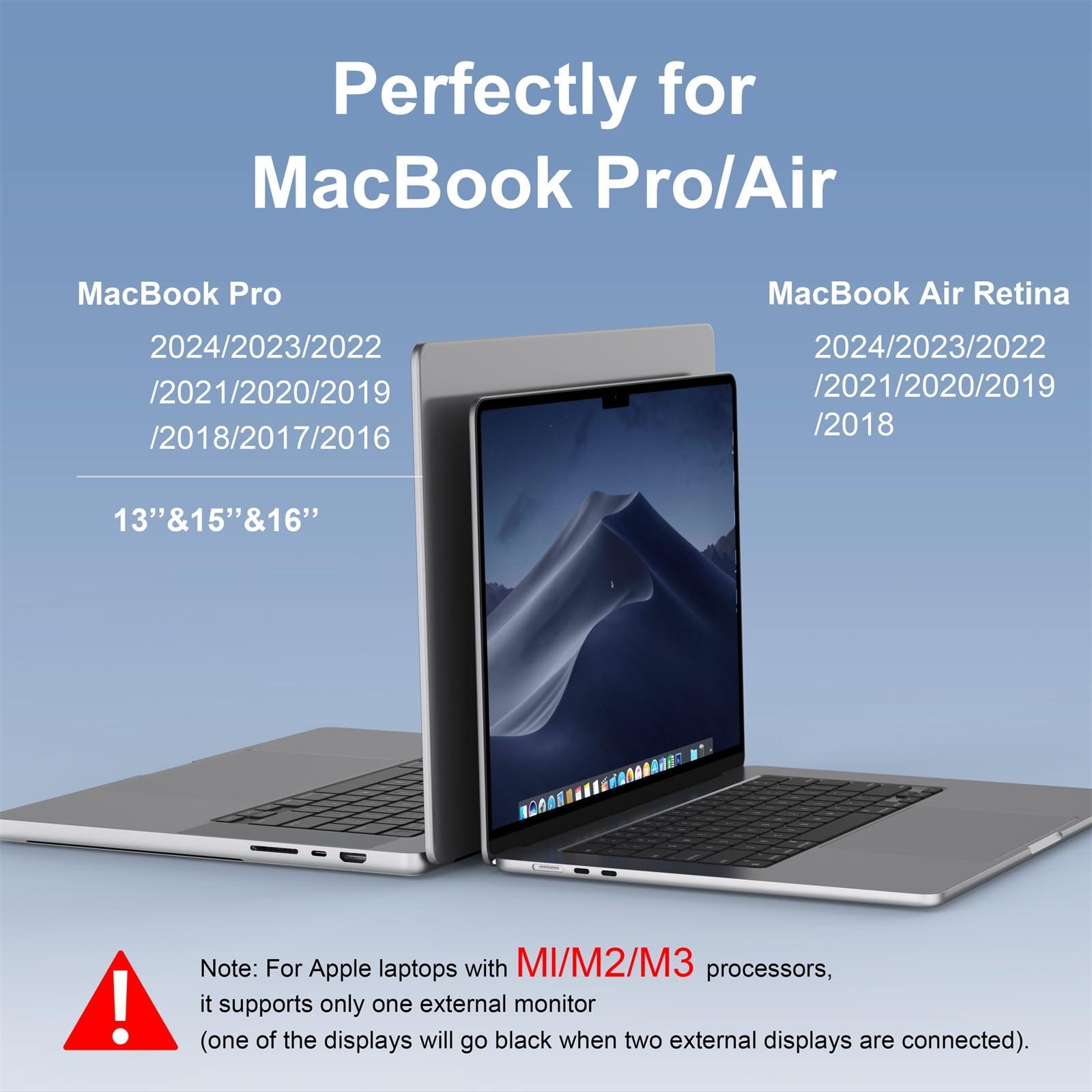 Docking Station for MacBook Pro Air,USB C Docking Station Dual Monitor,Dual HDMI Adapter Hub for Mac MacBook Pro with 2 HDMI(4K @60Hz), 3 USB3.0,SD TF Card Reader and 100W PD USB C Port - Image 2