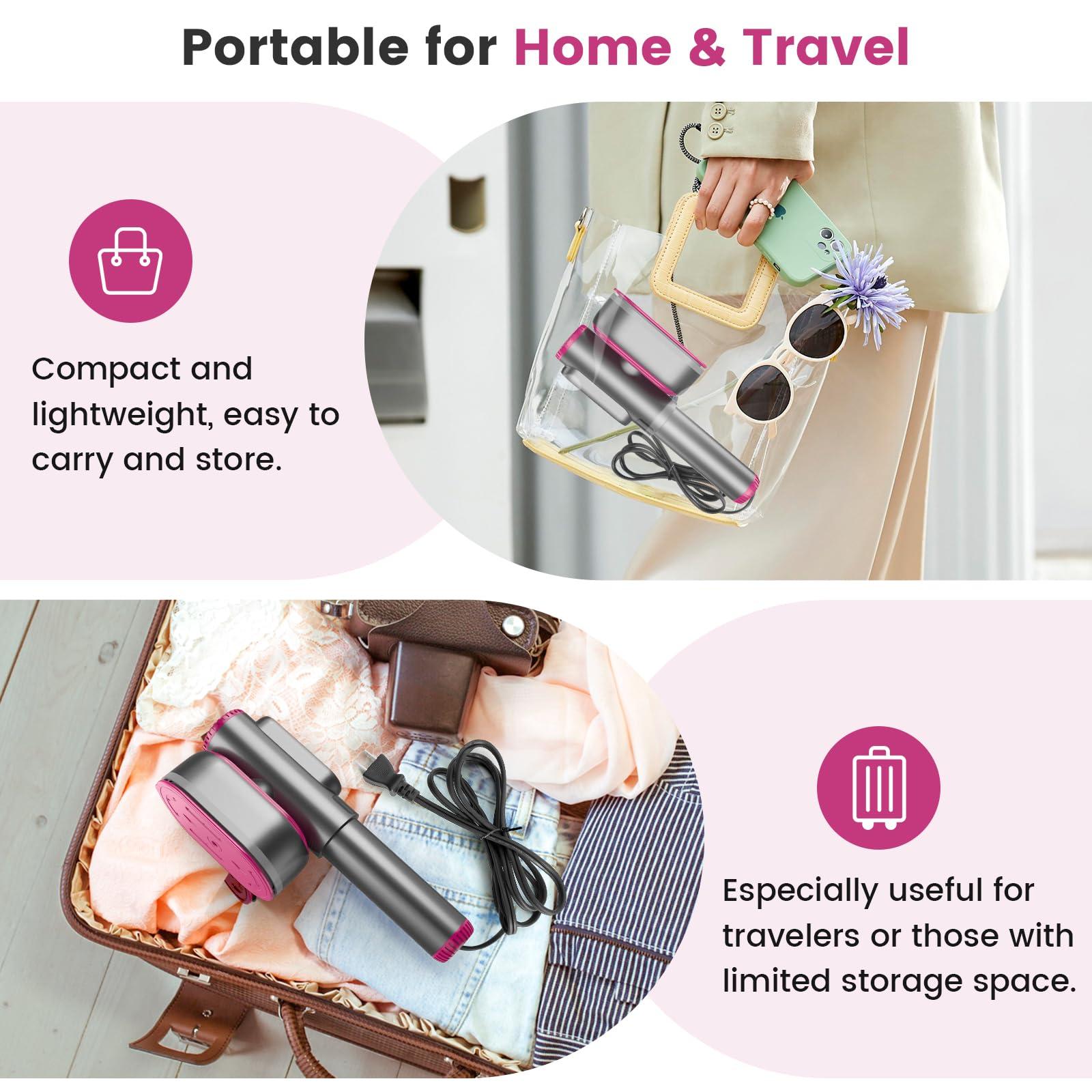 Handheld Portable Steamer for Clothes - LCD Display, Dual Function Wet/Dry Iron, 15s Heat-up, Rotatable Head - Home Travel Use clothes steamer - Image 3