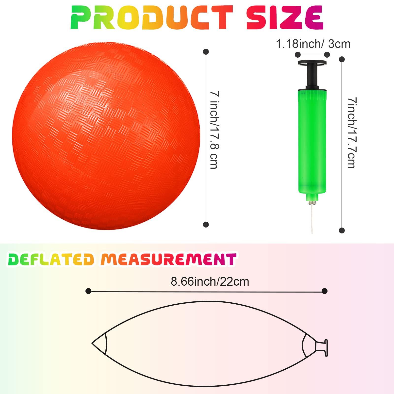 Vinsot 12 Pack 8.5 Inch Playground Balls Kickball Bulk, Bouncy Balls for Kids Inflatable Bouncing Handball with Hand Pump for Indoor Outdoor Games - Image 3