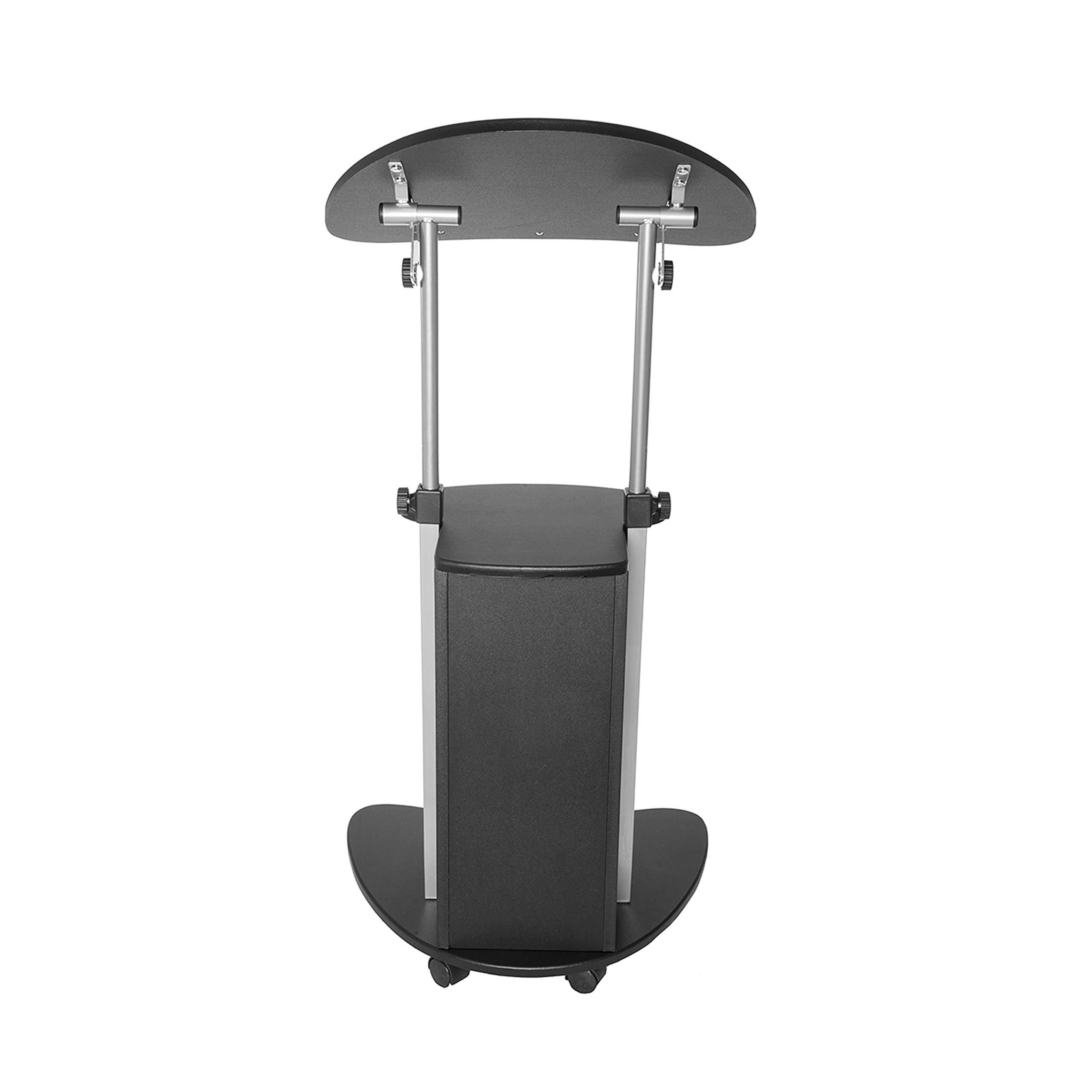 Techni Mobili Sit-to-Stand Mobile Medical Laptop Computer Cart, Black, Adjustable Height, B005 - Image 8
