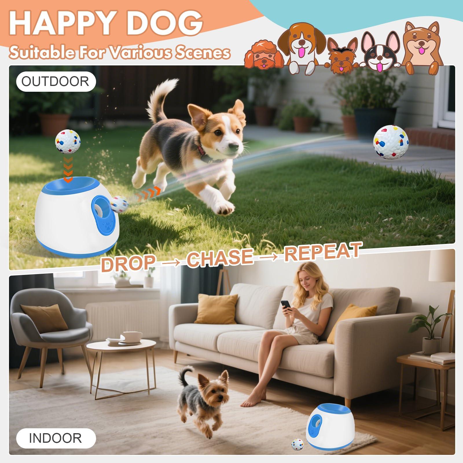 Abdtech Automatic Ball Launcher for Dogs - 2025 Upgraded Thrower Machine with 3 Launching Distance(10/20/30FT) 3 ETPU Tennis Balls, Interactive Dog Ball Thrower Mental Stimulation Training Dog Toys - Image 6