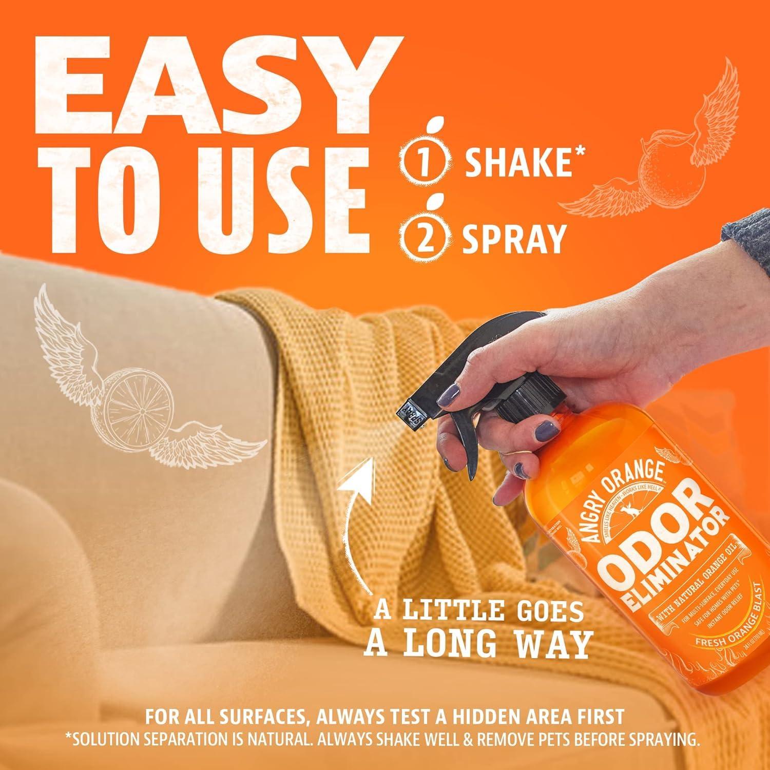ANGRY ORANGE Pet Odor Eliminator for Dog and Cat Urine, Carpet Stains, and Strong Smells – Citrus Cleaner with Natural Orange Oil – 24 oz - Image 4