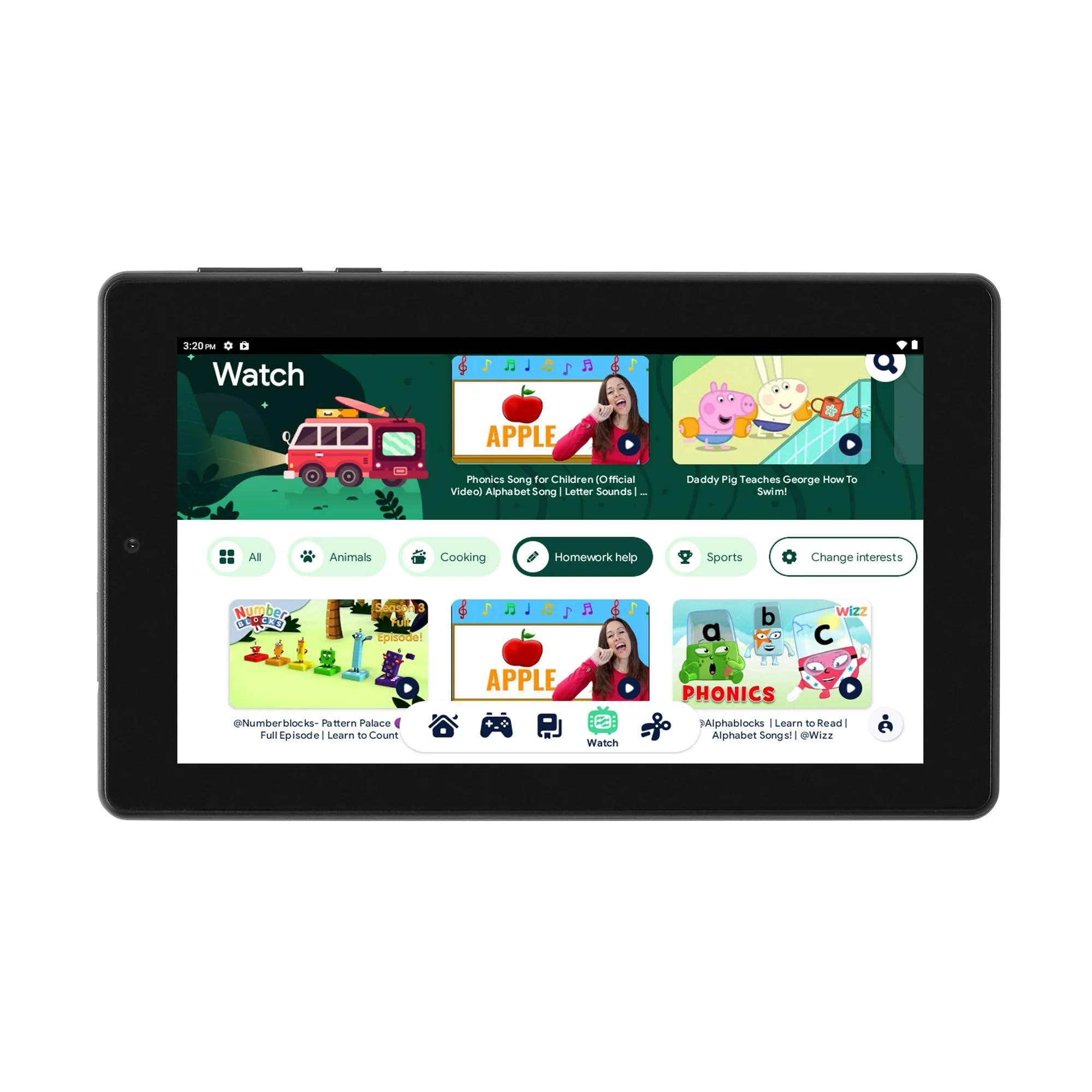Onn Surf Tablet Gen 3 2022 MTK Quad-Core 32GB eMMC 2GB 7" (1024x600) Touchscreen Android 12 Go 2 Cameras Charcoal (Renewed) - Image 2