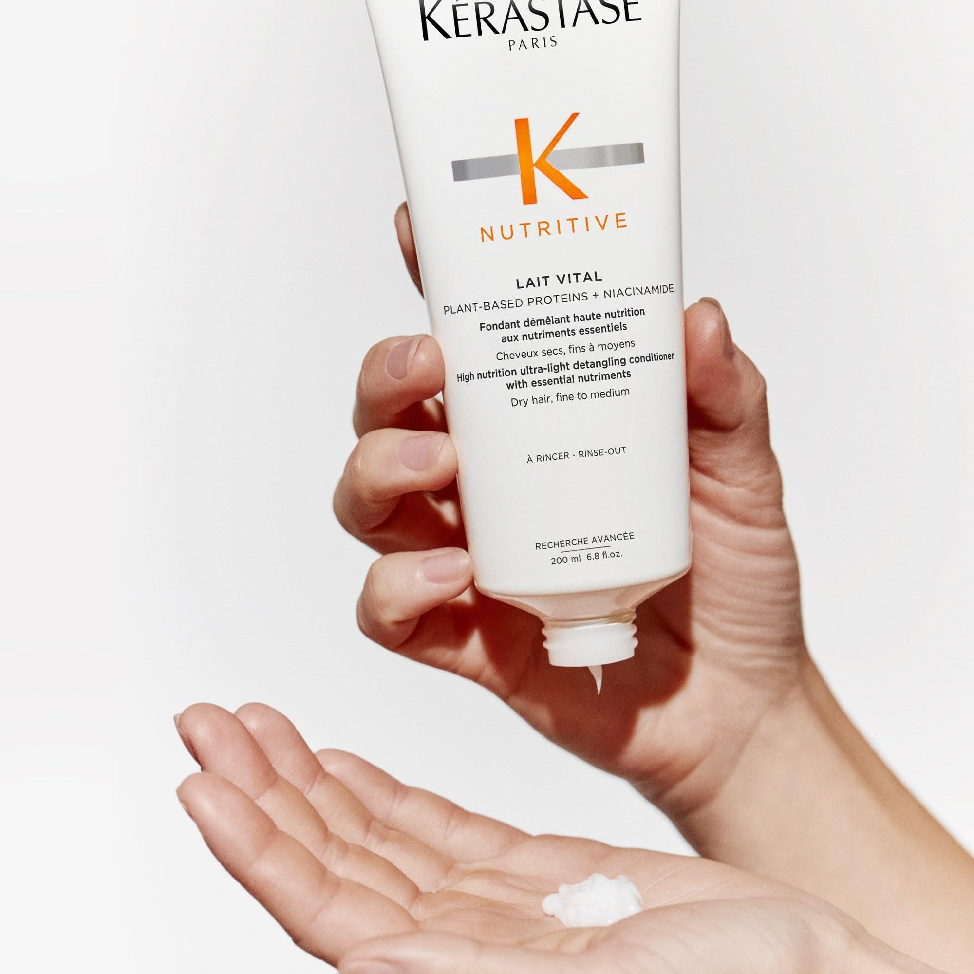 Kerastase Nutritive Lait Vital Hydrating Conditioner For Fine to Medium Dry Hair - Illuminates Shiny Hair and Easily Detangles, With Plant-Based Proteins & Niacinamide - Image 9