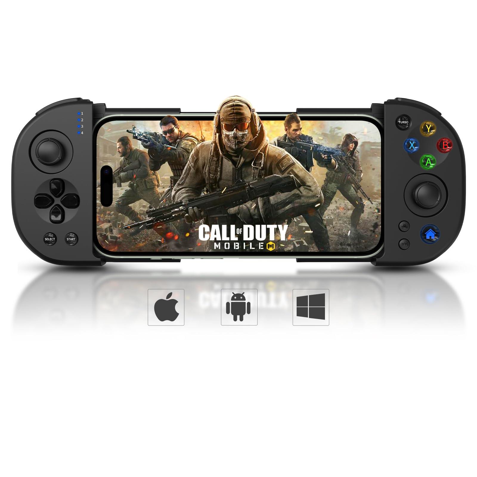 Joso Phone Controller for iPhone, Android, wireless Game Joystick with Hall Effect Joystick/Turbo, Gaming Controller for iPhone 16/15/14/13/12 Series, Galaxy S24/23/S22/S21 Series Play Roblox & More