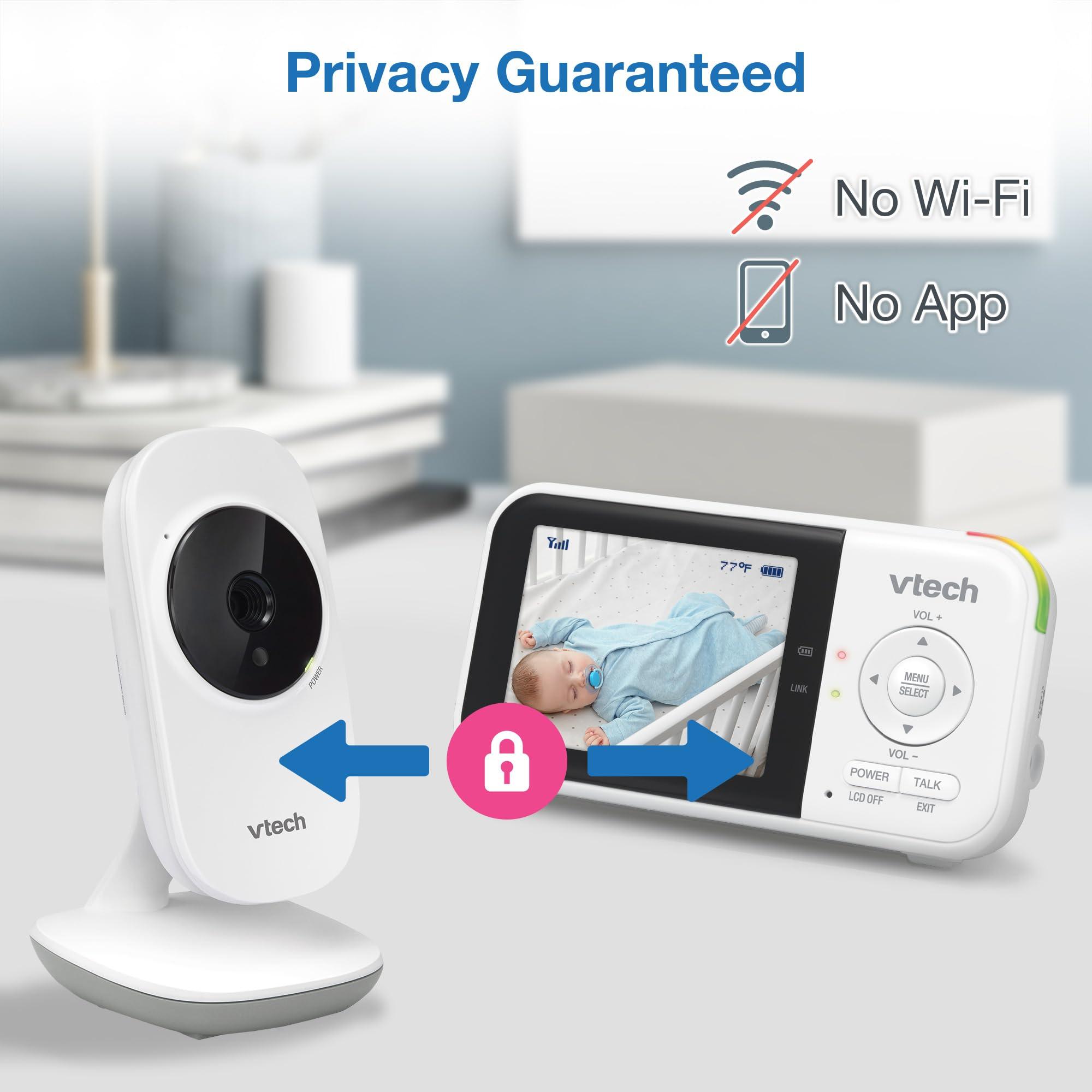 VTech VM819 Baby Monitor with Camera and Audio, 2.8” Screen Portable Baby Camera, Night Vision, 2-Way Audio, Temperature Sensor and Lullabies, Secure Transmission No WiFi, Ideal for Baby/Elderly/Pet - Image 7