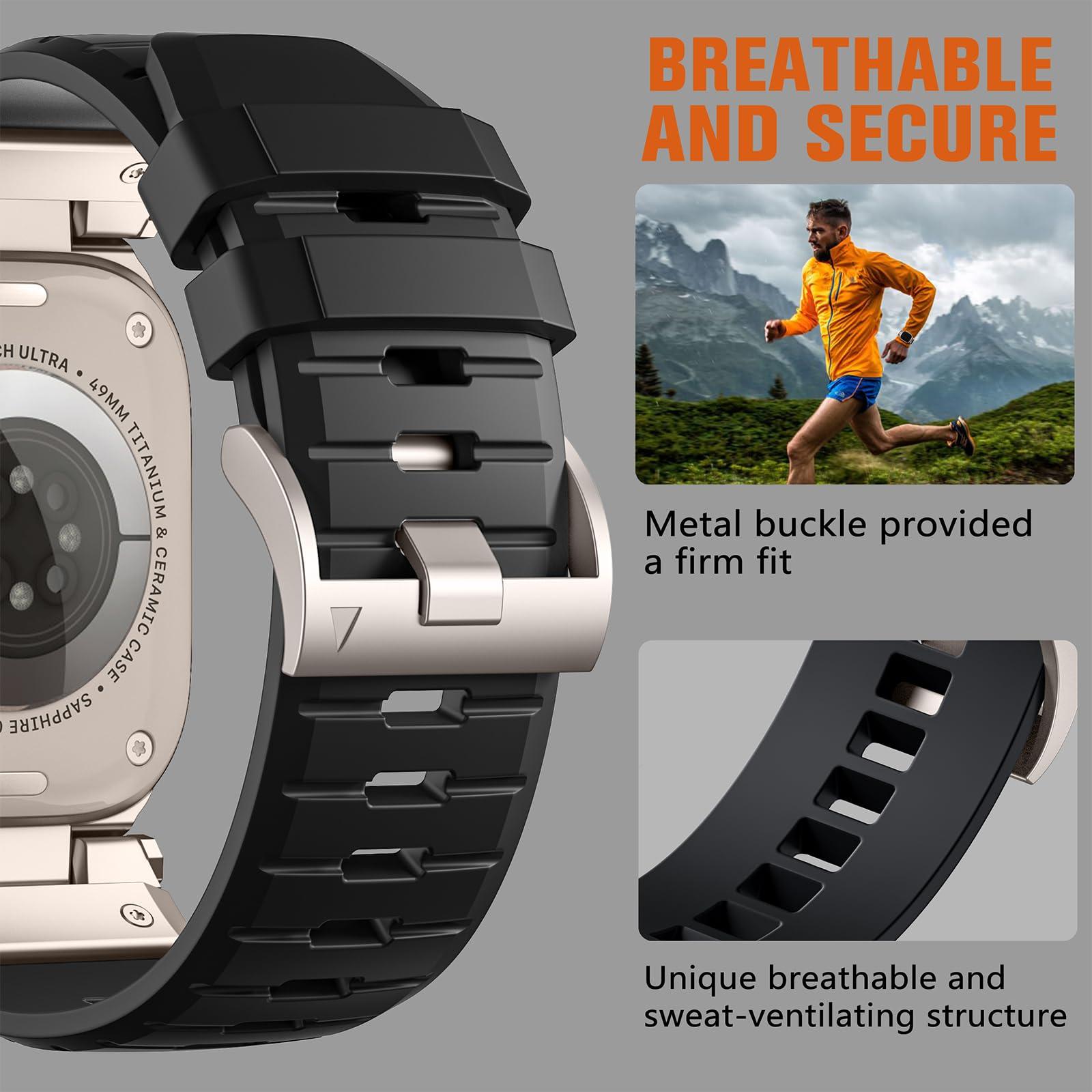 Bandletic R-Nylon and R-Steel Sport Band Compatible with Apple Watch Ultra 2 / Ultra Band for Men - Image 9
