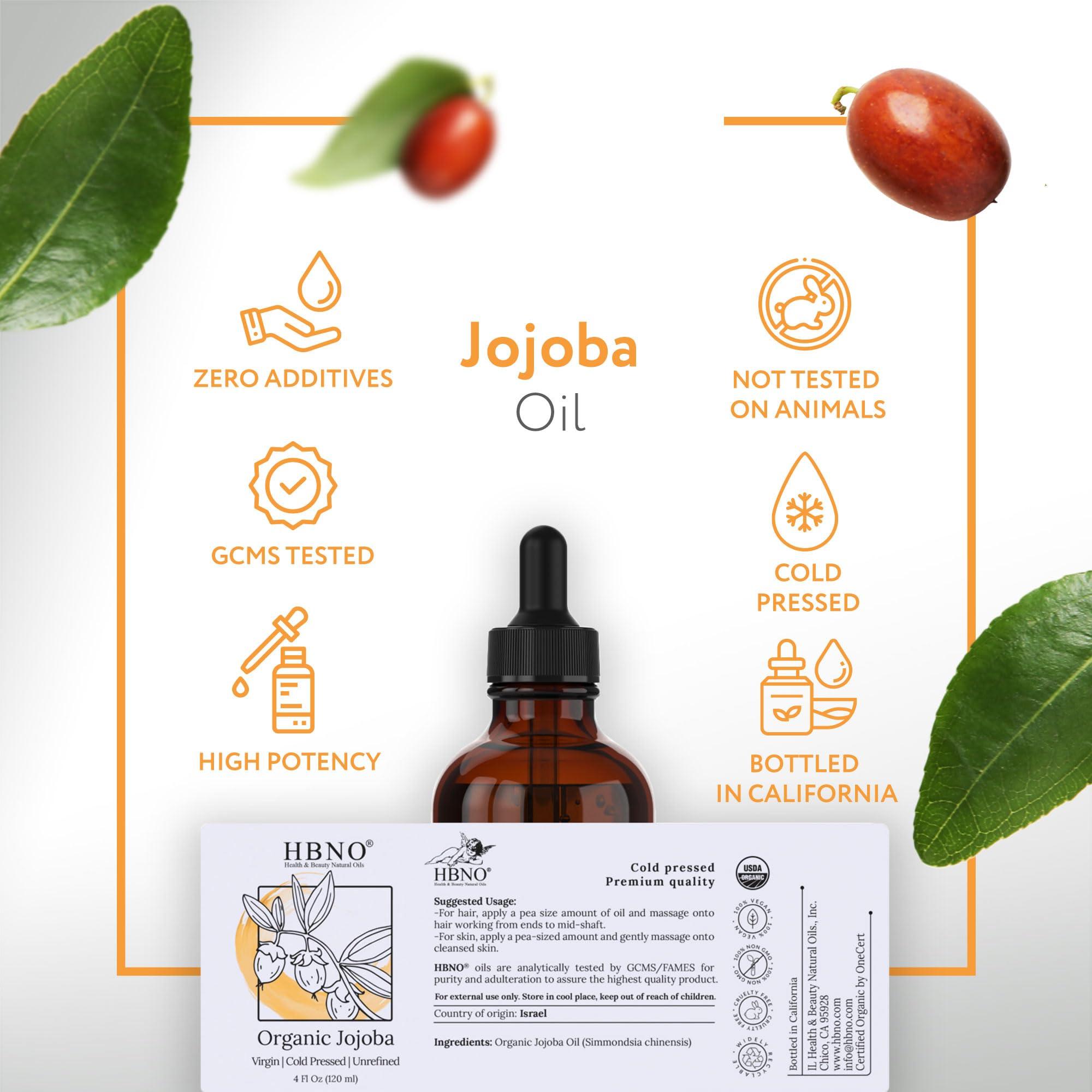 HBNO Organic Jojoba Oil - Huge 4 oz (120ml) Value Size - Natural Jojoba Oil, Cold Pressed - Perfect Carrier Oils for Massage, Aromatherapy, DIY, Soap Making, Face, Body, Lips, Hair, Nails - Image 4