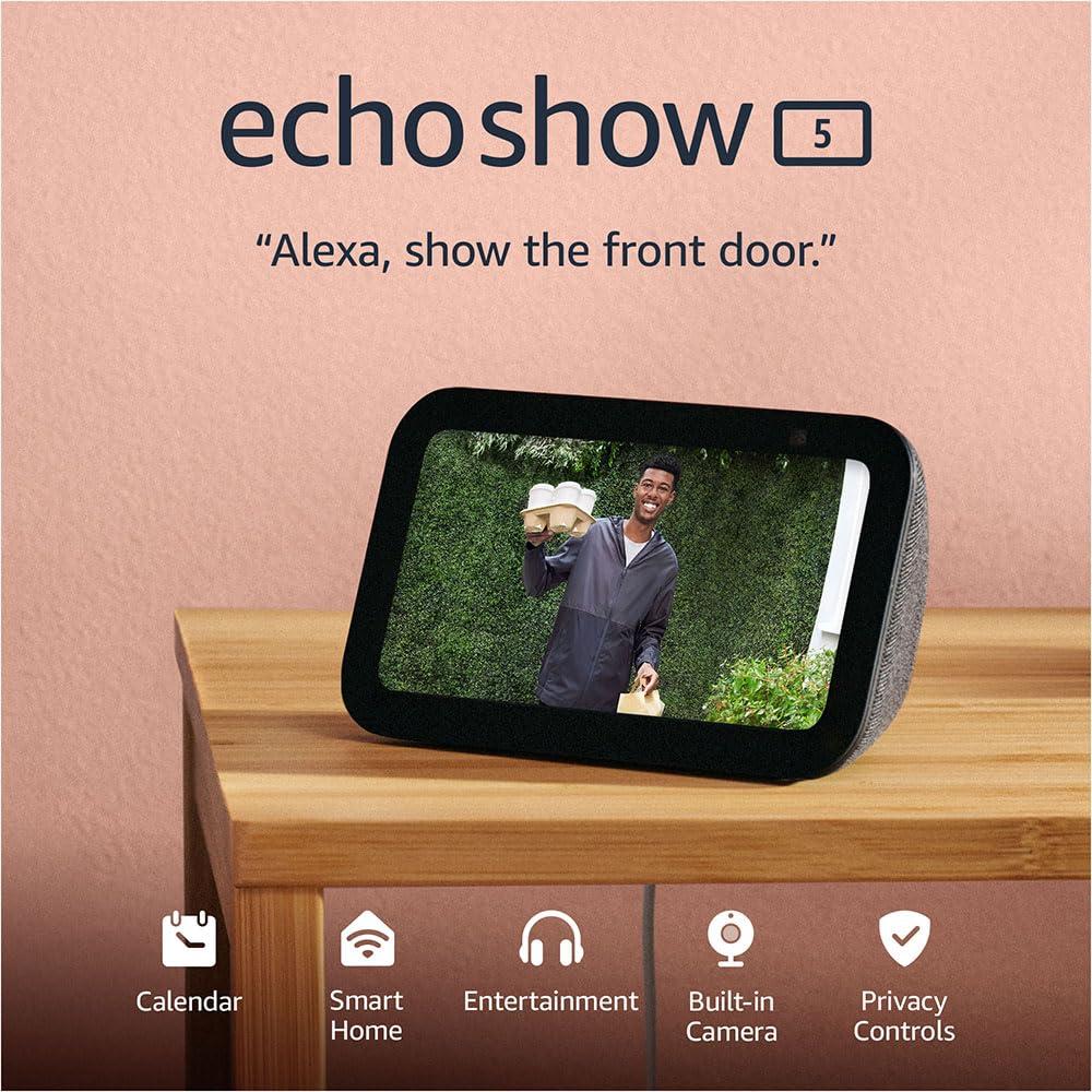 Amazon Echo Show 5 (newest model), Smart display with 2x the bass and clearer sound, Charcoal - Image 7