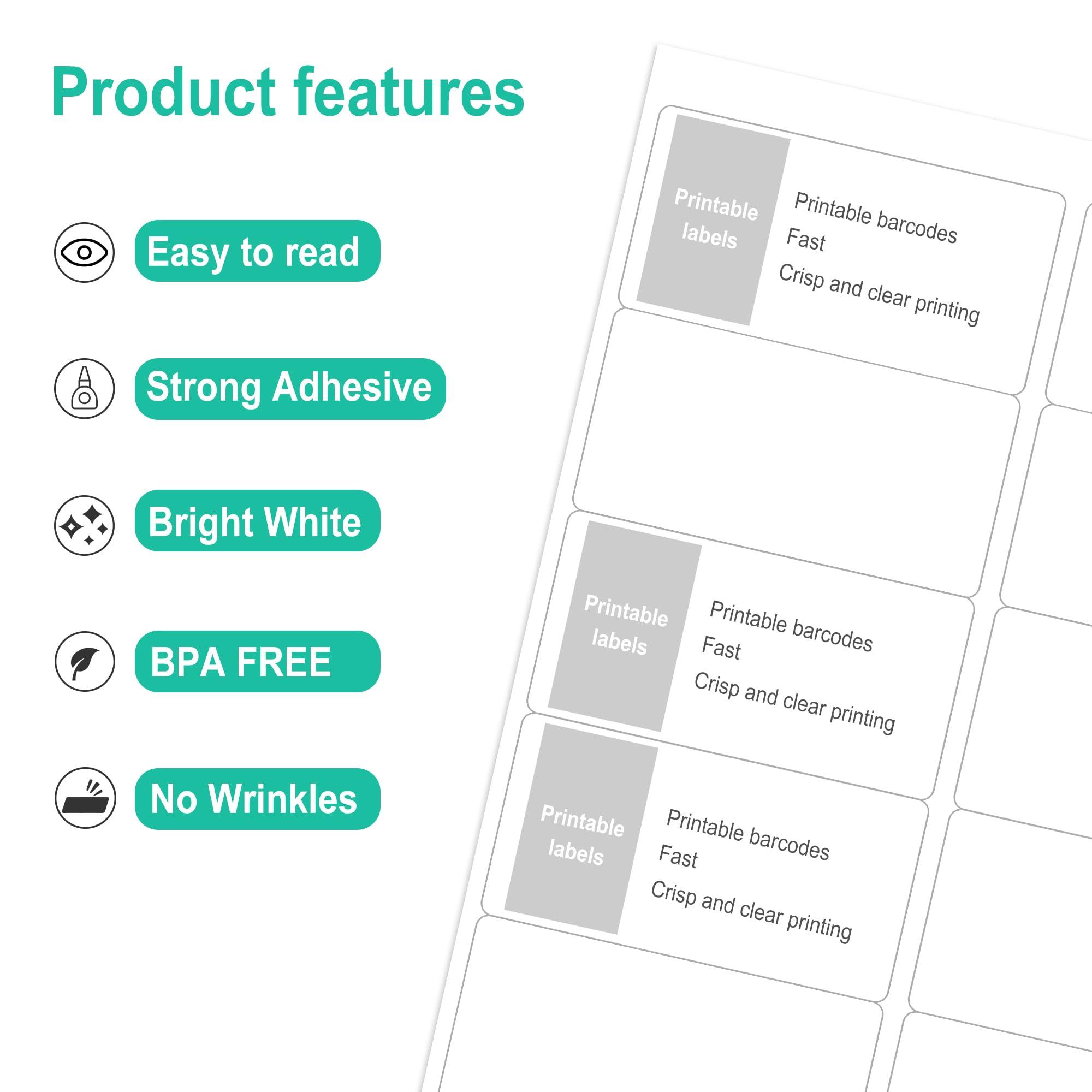 L LIKED 2" x 4" Label Stickers, Printable White 10 per Sheets Total 300 Labels, for Laser/Inkjet Printing - Matte (300 Labels) - Image 3