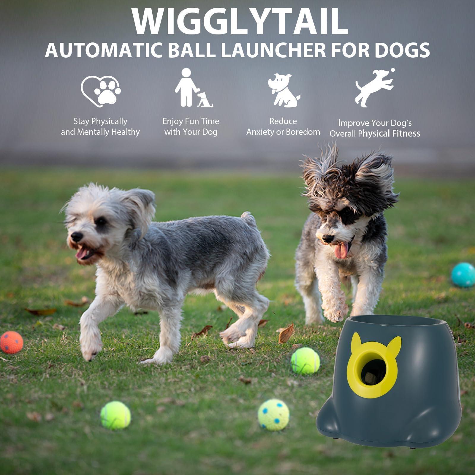 WIGGLYTAIL Automatic Ball Launcher for Dogs, Dog Fetch Ball Thrower Launcher, 3 Adjustable Distances, Interactive Pet Self Playing for Small Dogs and Puppies with 10 Balls (2 inches) - Image 6