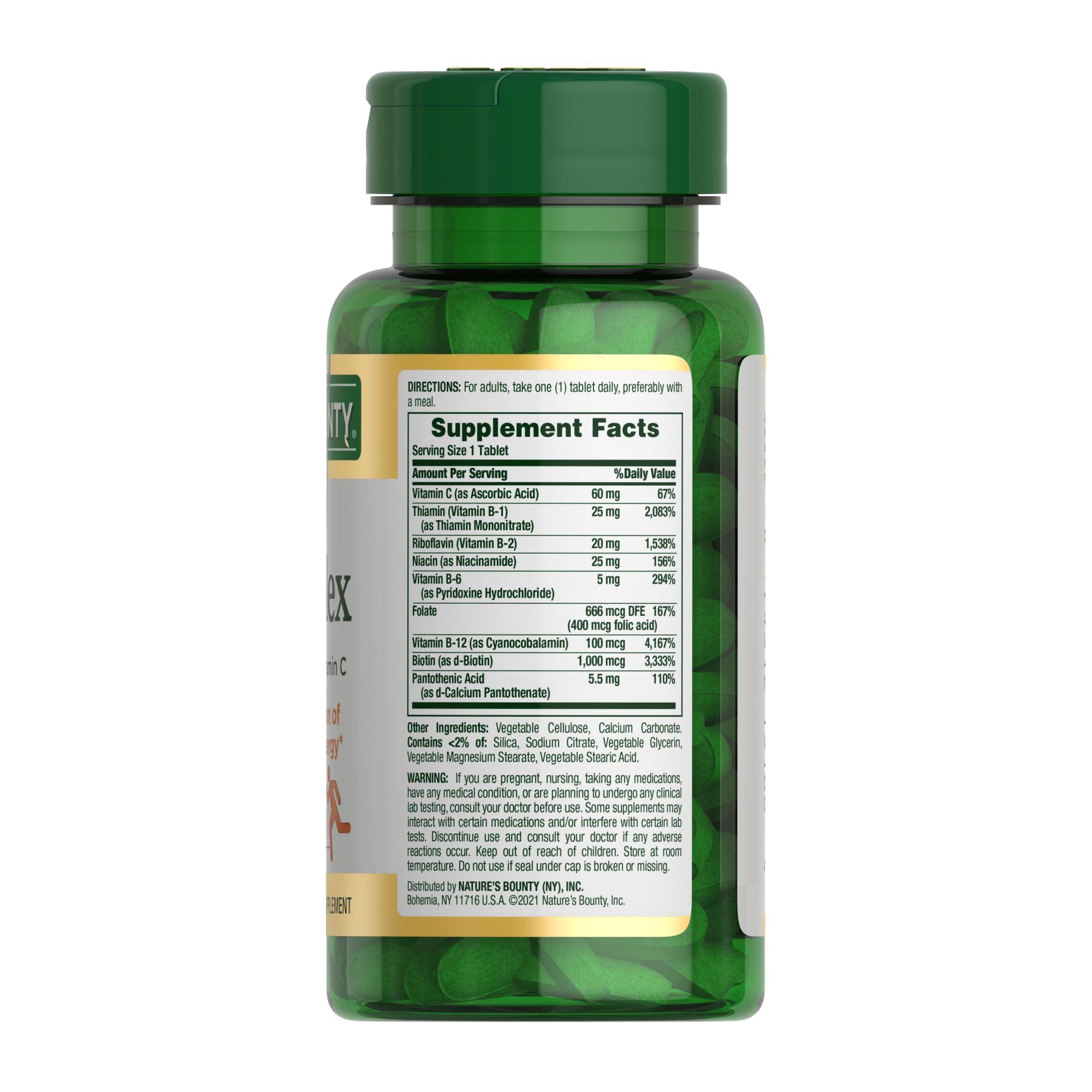 Nature's Bounty Super B Complex Vitamins with Vitamin C & Folic Acid, Vitamins for Immune & Cellular Energy Support, 150 Tablets - Image 6