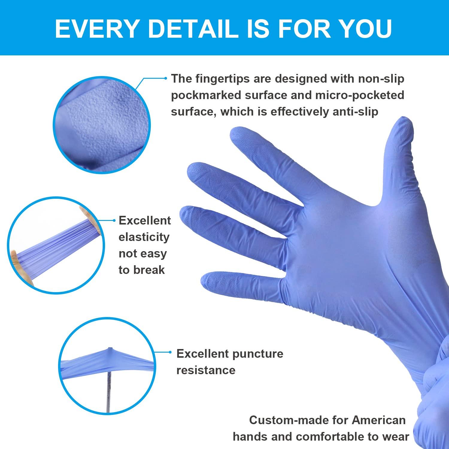 FINITEX Ice Blue Nitrile Exam Gloves - Powder-free, 1000 PCS Medical & Home Cleaning Gloves - Image 3