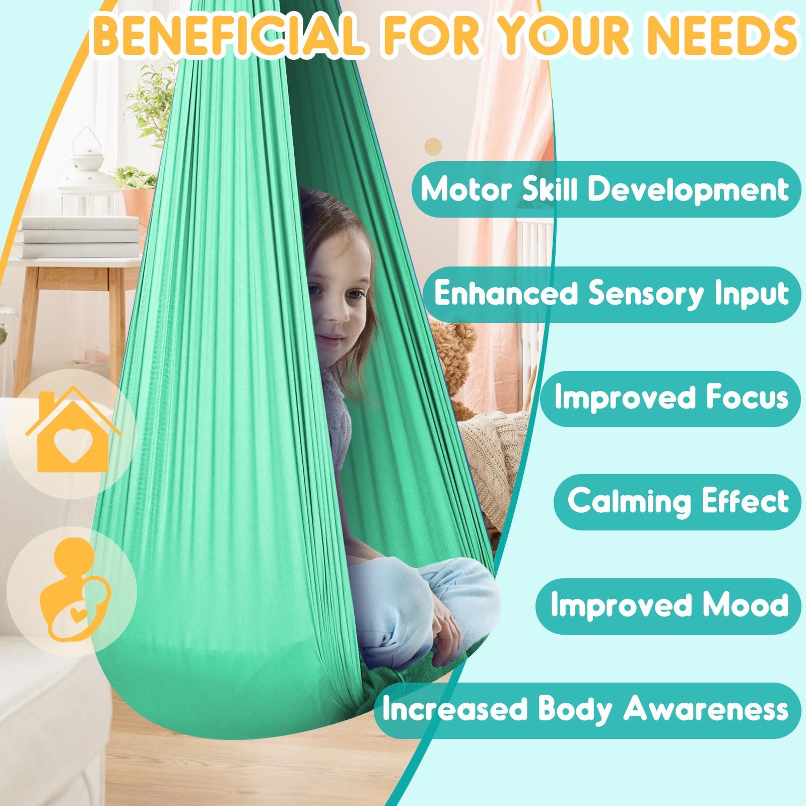Chihee Sensory Swing Therapy Swing Hammock Indoor Outdoor for Kids,Hardware Included,Soft Breathable Nylon Cuddle Swing Joy Hammock for Child Adult with Autism,ADHD,Aspergers,Sensory Integration - Image 5