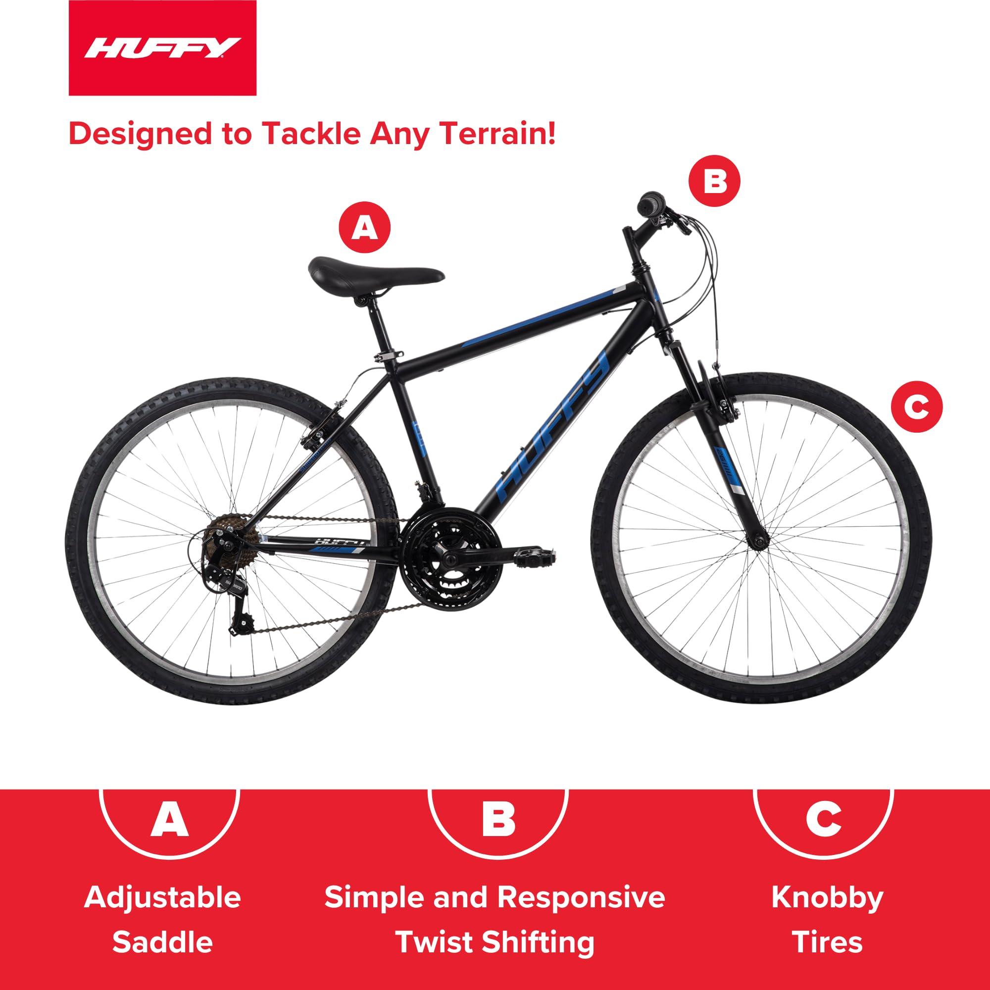 Huffy Stone Mountain Hardtail Mountain Bike for Boys/Girls/Men/Women, 20"/24"/26" Sizes, 6 or 21 Speed Shimano Twist Shifting, Front or Dual Suspension, Comfort Saddle, Sleek Colors - Image 4