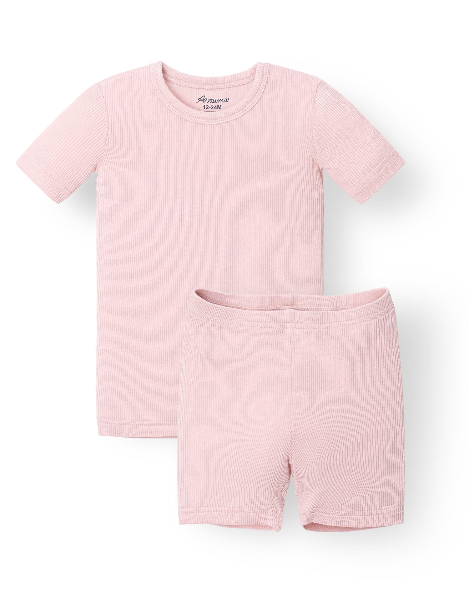 AVAUMA Toddler Short Pajamas Set Baby Boys Girls Kids Snug fit Ribbed Sleepwear pjs for Daily Life Style