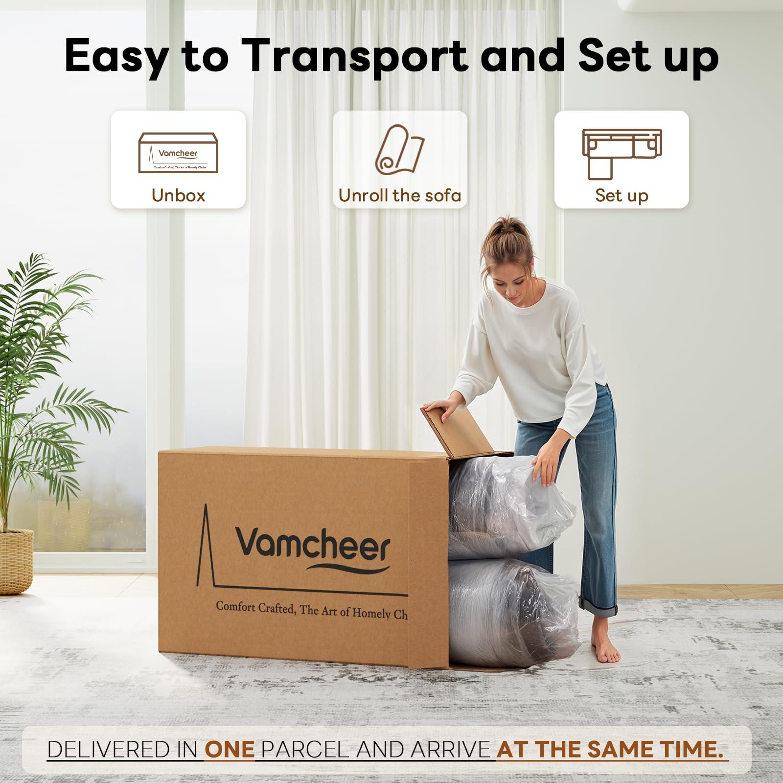 Vamcheer Modular Sectional Sofa with Chaise, Modern L Shaped Cloud Couch with Deep Seat, Sectional Couches for Living Room, Bedroom, Office, No Assembly Required, Gray - Image 5