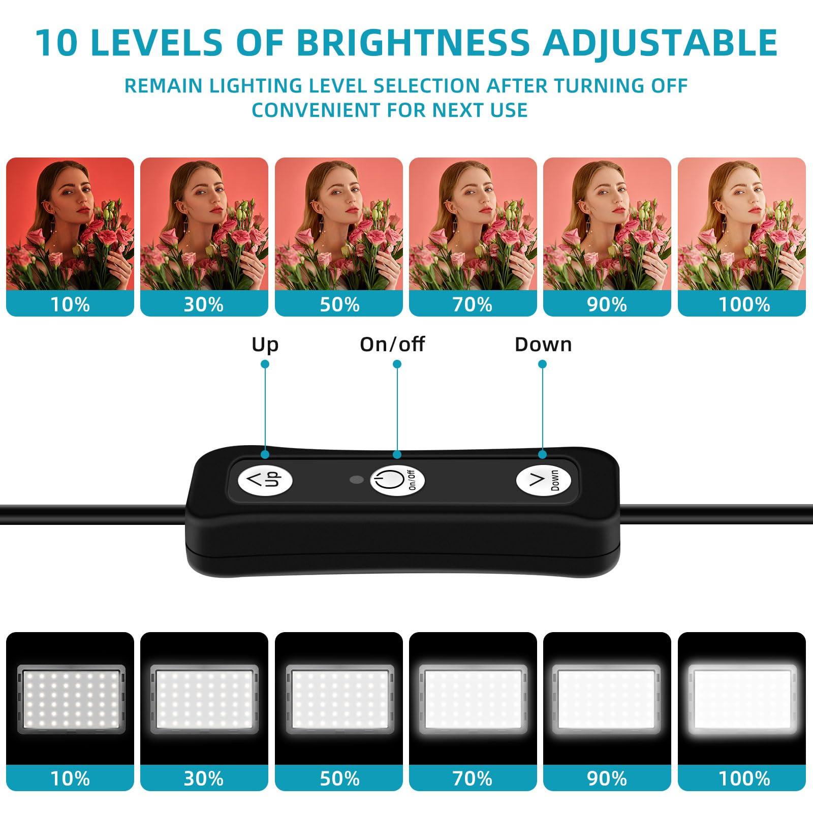 LED Video Light Kit 2Pcs, Hagibis Studio Lights 18 Color Filters for Photography Lighting with Adjustable Tripod Stand Streaming Lights for Photo Camera Recording Computer Zoom Stream TikTok YouTube - Image 4