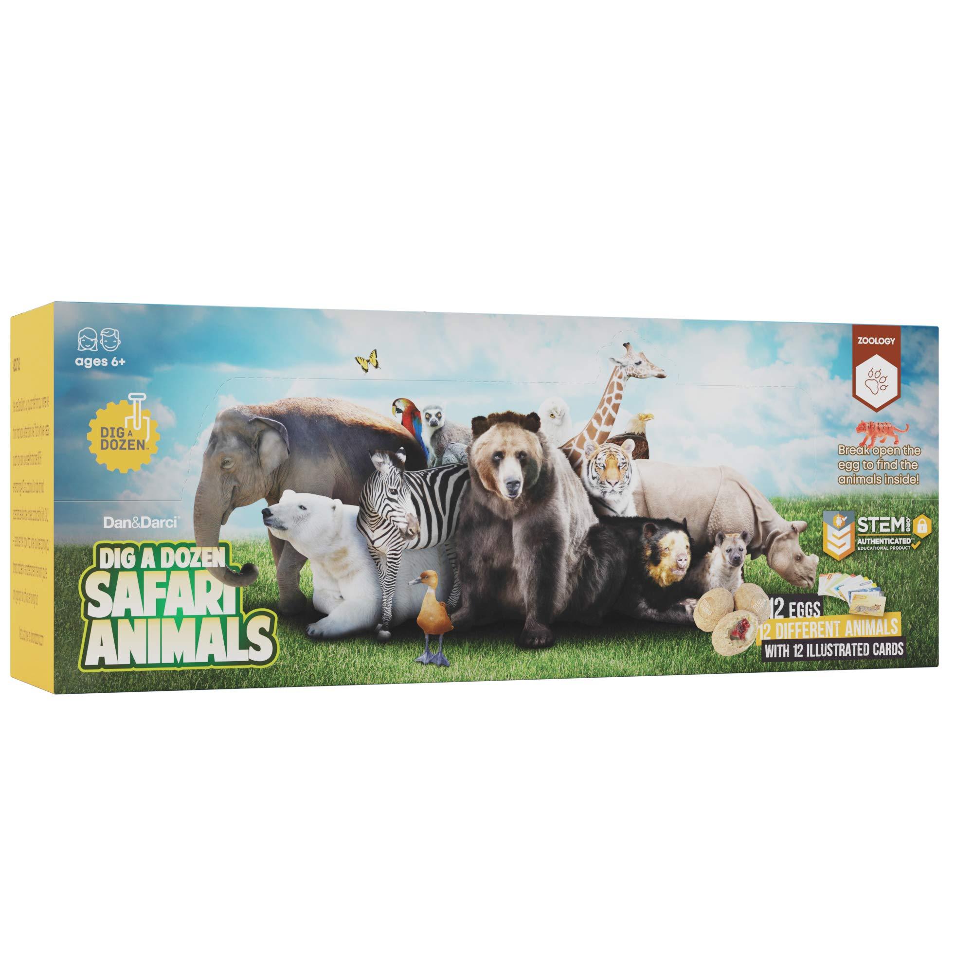 Dig a Dozen Egg Kit - Break Open 12 Eggs and Discover 12 Unique Cute Wild Safari Animals, with Learning Cards - Easter Archaeology Science STEM Gift for Kids - Image 5