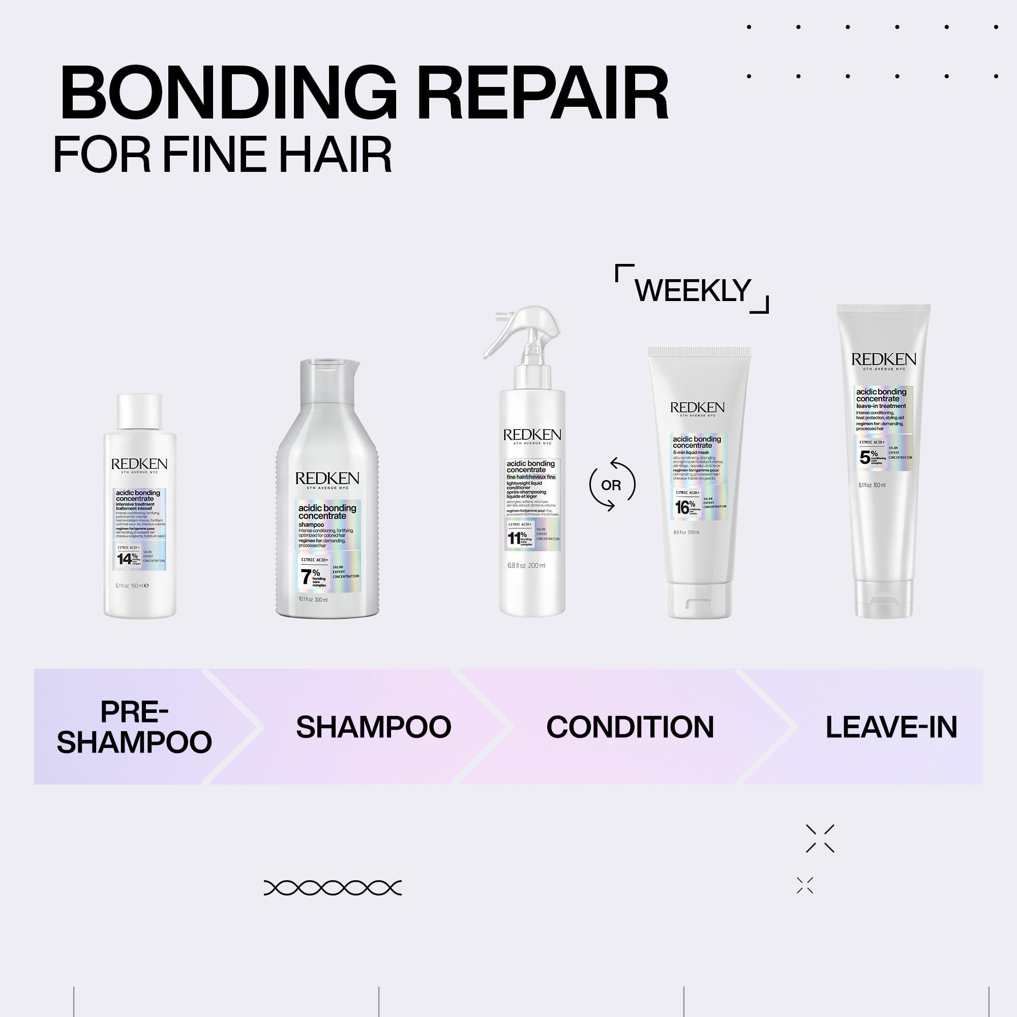 Redken Acidic Bonding Concentrate Shampoo For Damaged Hair Repair - Strengthens and Repairs Weak and Brittle Hair, Sulfate-Free, With Citric Acid - Image 7