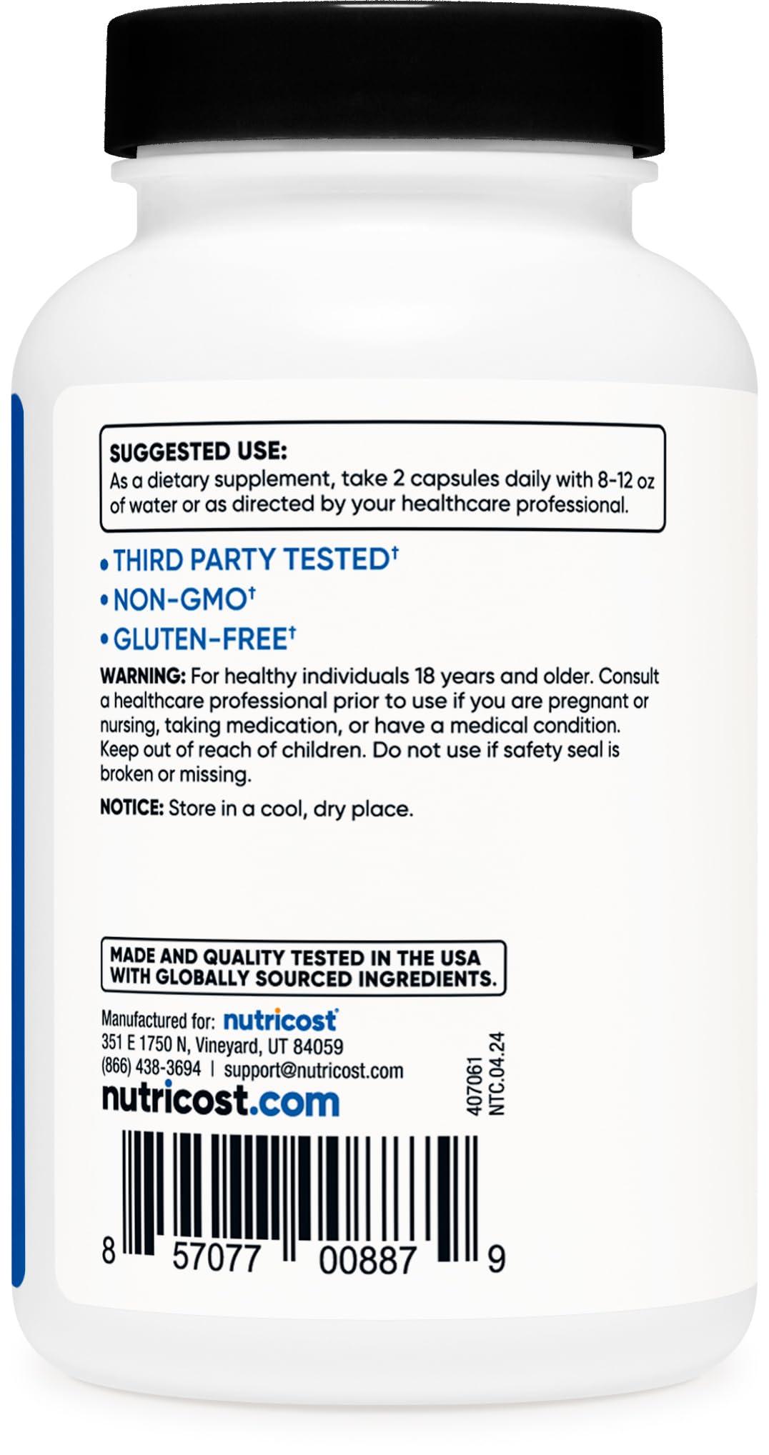 Nutricost HMB (Beta-Hydroxy Beta-Methylbutyrate) 1000mg (120 Capsules) - 500mg Per Capsule, 60 Servings - Gluten Free and Non-GMO - Image 4