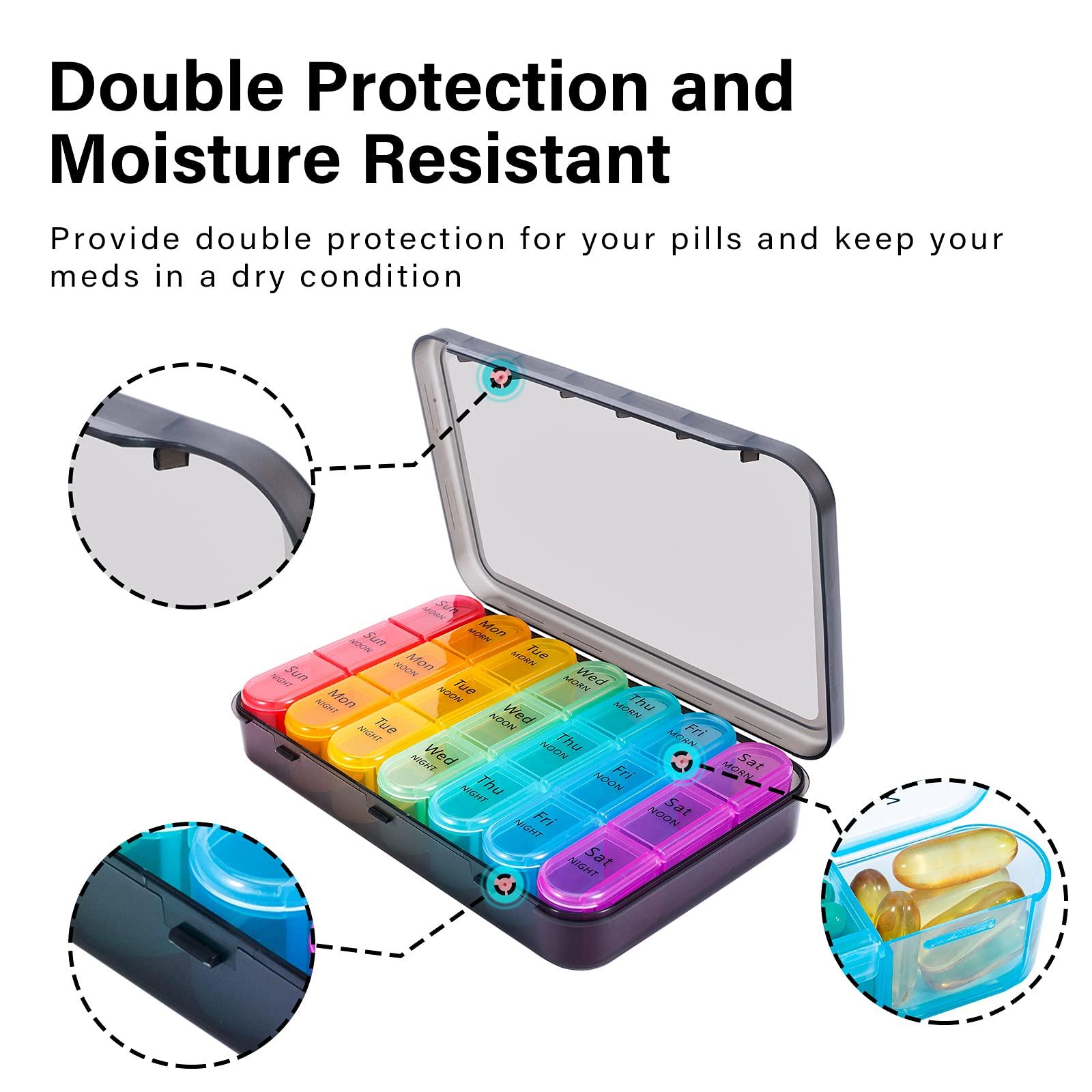 Daviky Pill Organizer 3 Times a Day, Daily Pill Box 7 Day, Weekly Cases Medicine Organizers to Hold Vitamins and Medication - Image 6