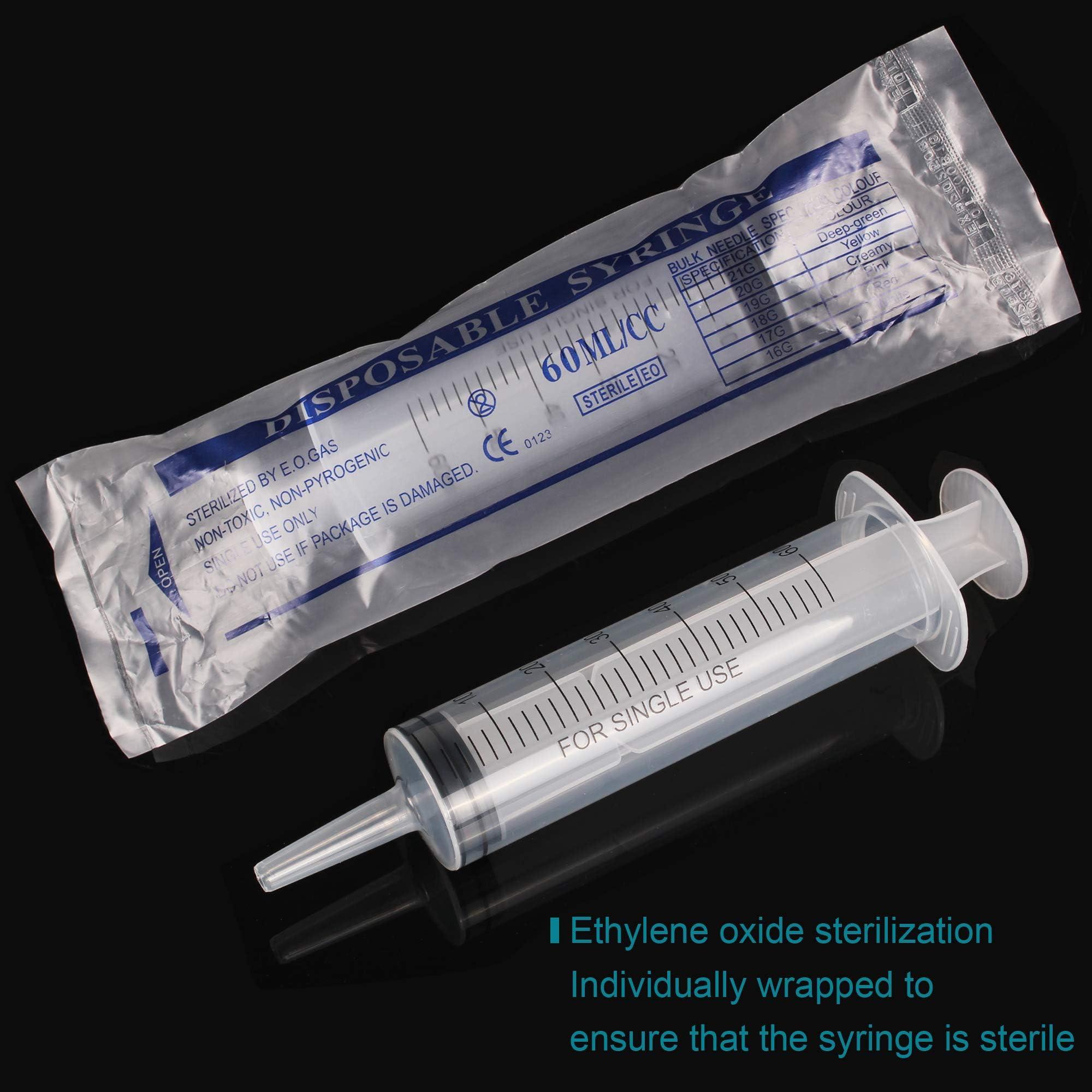 12Pack 60ml Syringe for Liquid - Large Plastic Syringes Without Needle for Jello Food Thick Liquids and Irrigation Water, Lip Gloss Filling, Feeding Dogs Meds, Measuring ( 12 Pack 60 ml / cc ) - Image 5