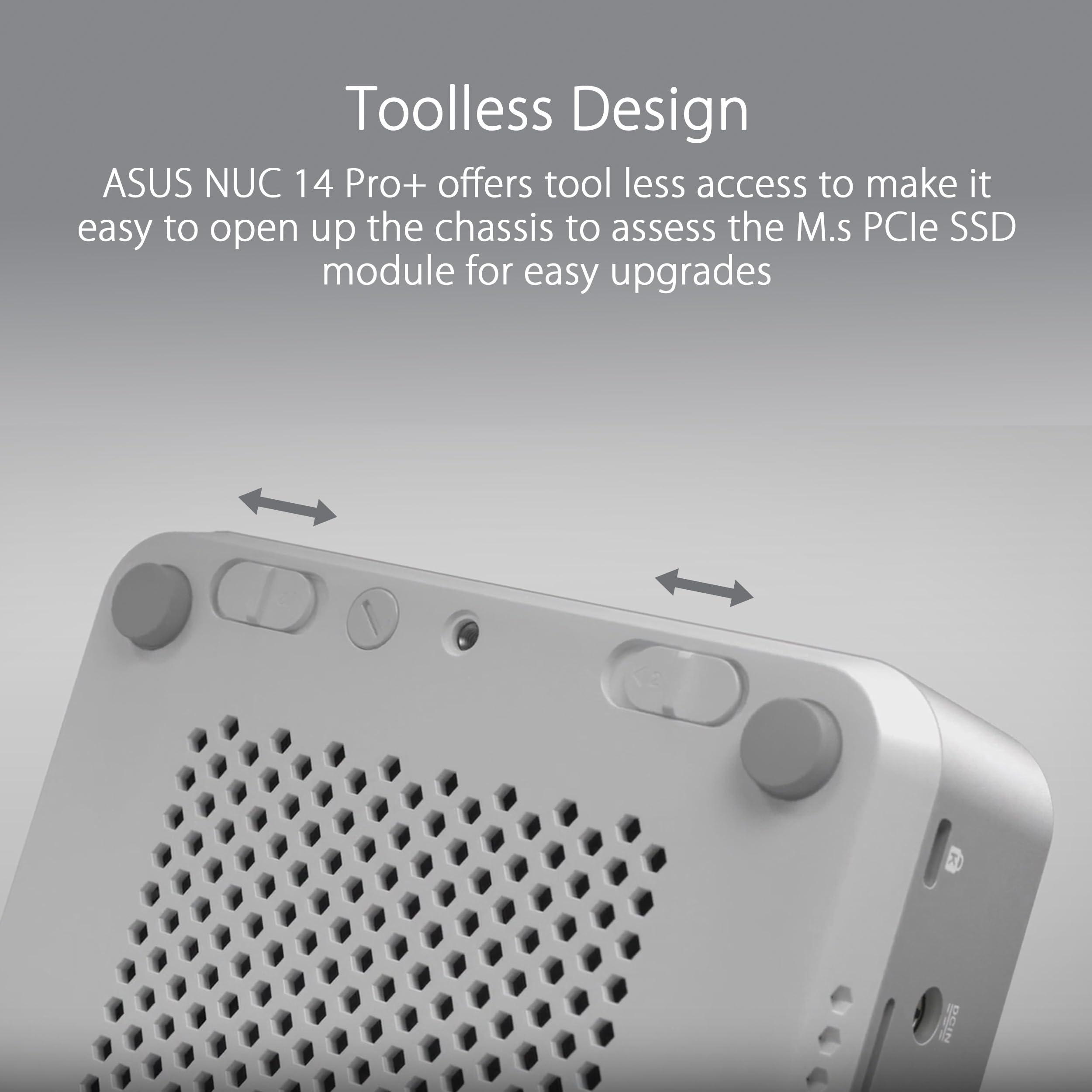 ASUS NUC 14 Pro+ Full System Mini PC with Intel 14th Gen Core Ultra 9 185H, 32GB DDR5 RAM, 1TB PCIe G4x4 NVMe SSD, Thunderbolt 4, Win 11 Home, Silver Aluminum Chassis, VESA Mount Included - Image 6