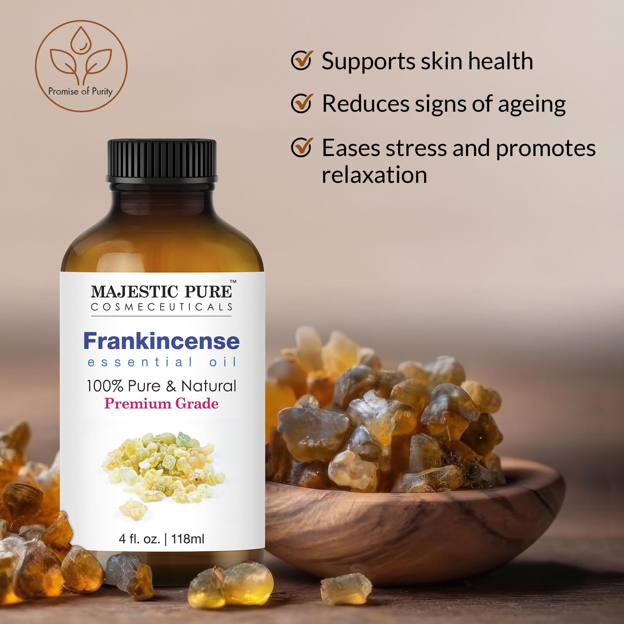 MAJESTIC PURE Frankincense Essential Oil with Glass Dropper | 100% Pure and Natural Frankincense Oil | Premium Grade Essential Oils for Diffusers, Skin, Aromatherapy, Massage | 4 Fl Oz - Image 5