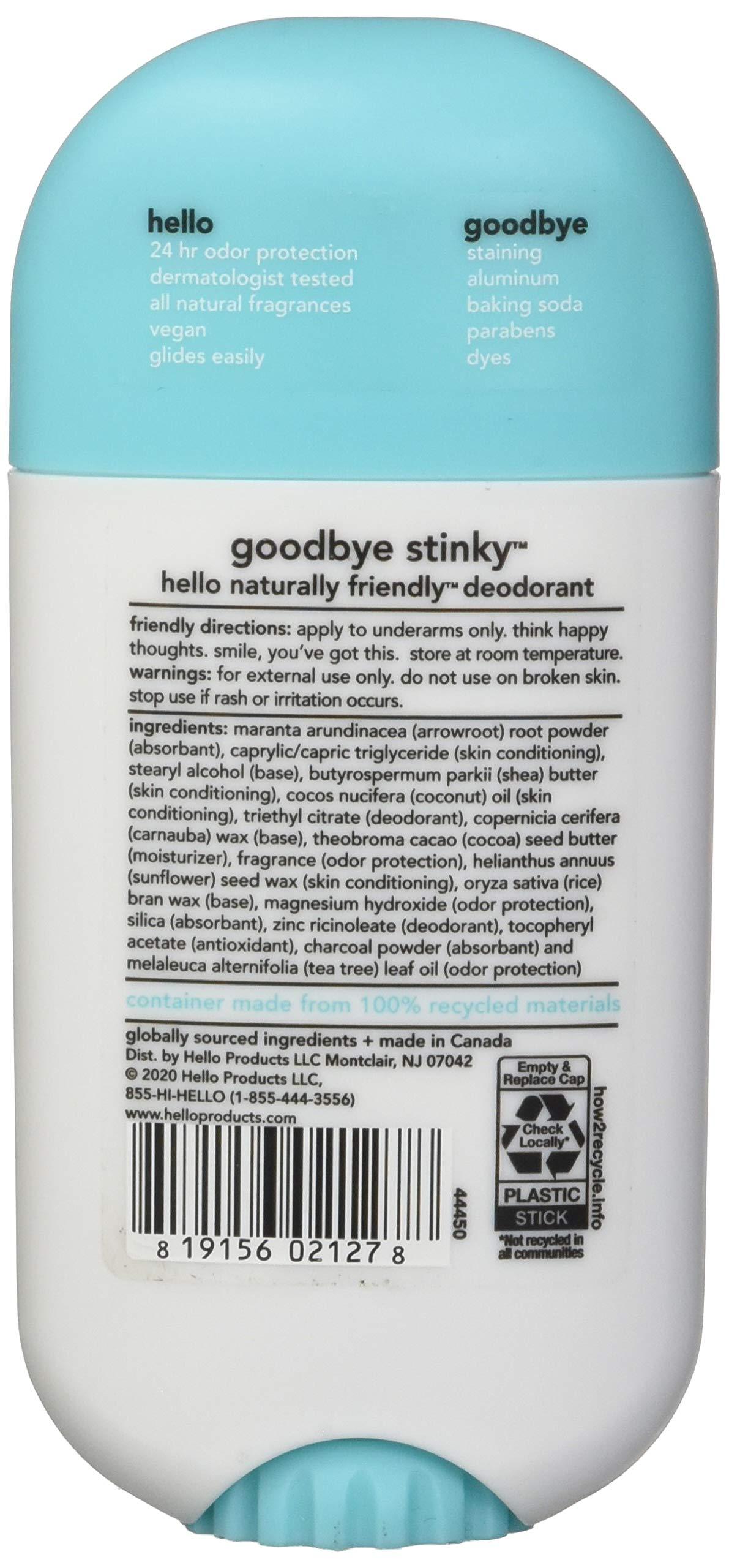 HELLO Clean and Fresh Deodorant with Activated Charcoal, 2.6 OZ - Image 2