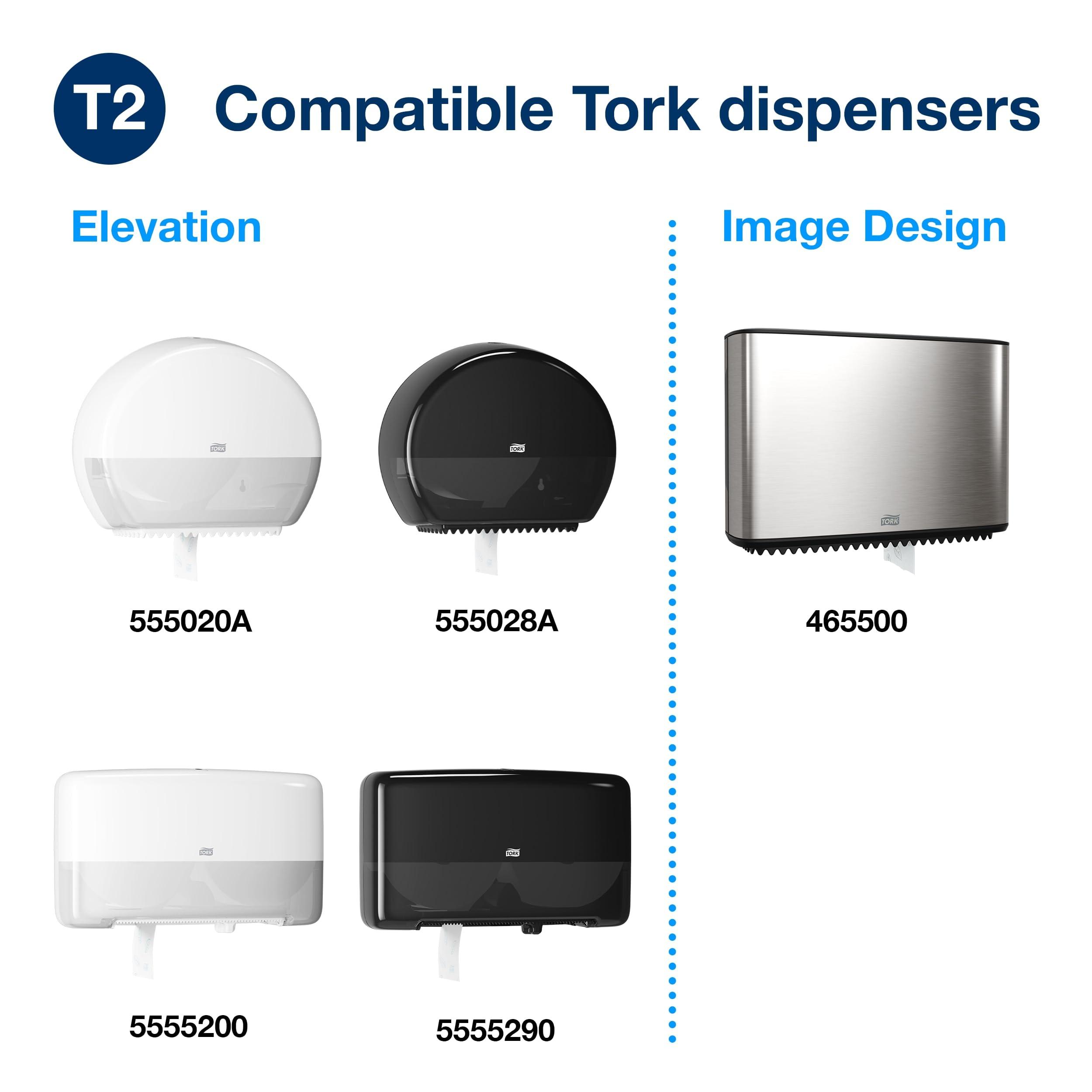 Tork Mini Jumbo Toilet Paper Roll White T2, Advanced, 2-Ply, 12 x 751', 12024402 - Image 5