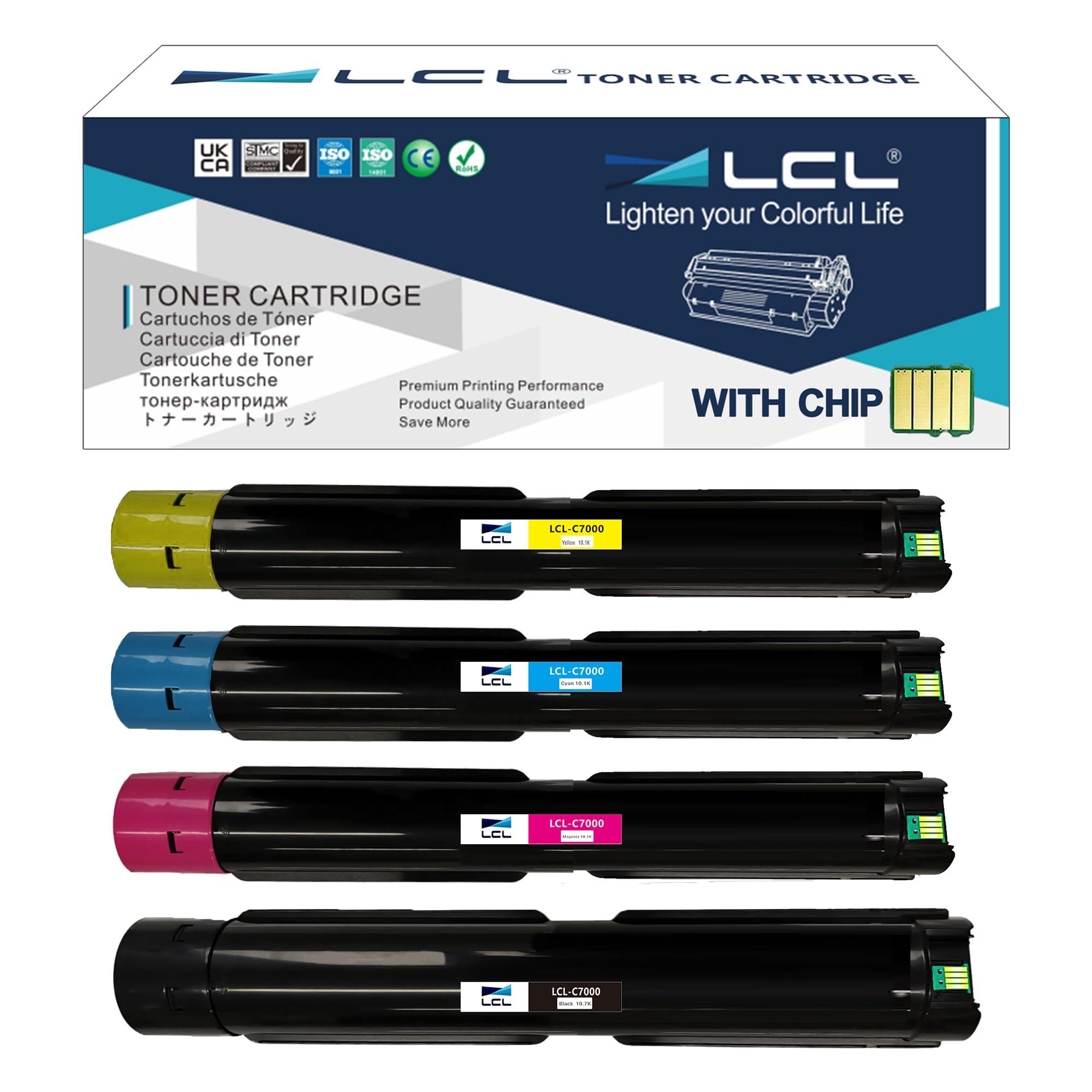 LCL Compatible Toner Cartridge Replacement for Xerox Versalink C7000 C7000/DN C7000/N C7000V/DN C7000V/n C7001VT 106R03757 106R03760 106R03759 106R03758 High Yield (Black Cyan Magenta Yellow 4-Pack)