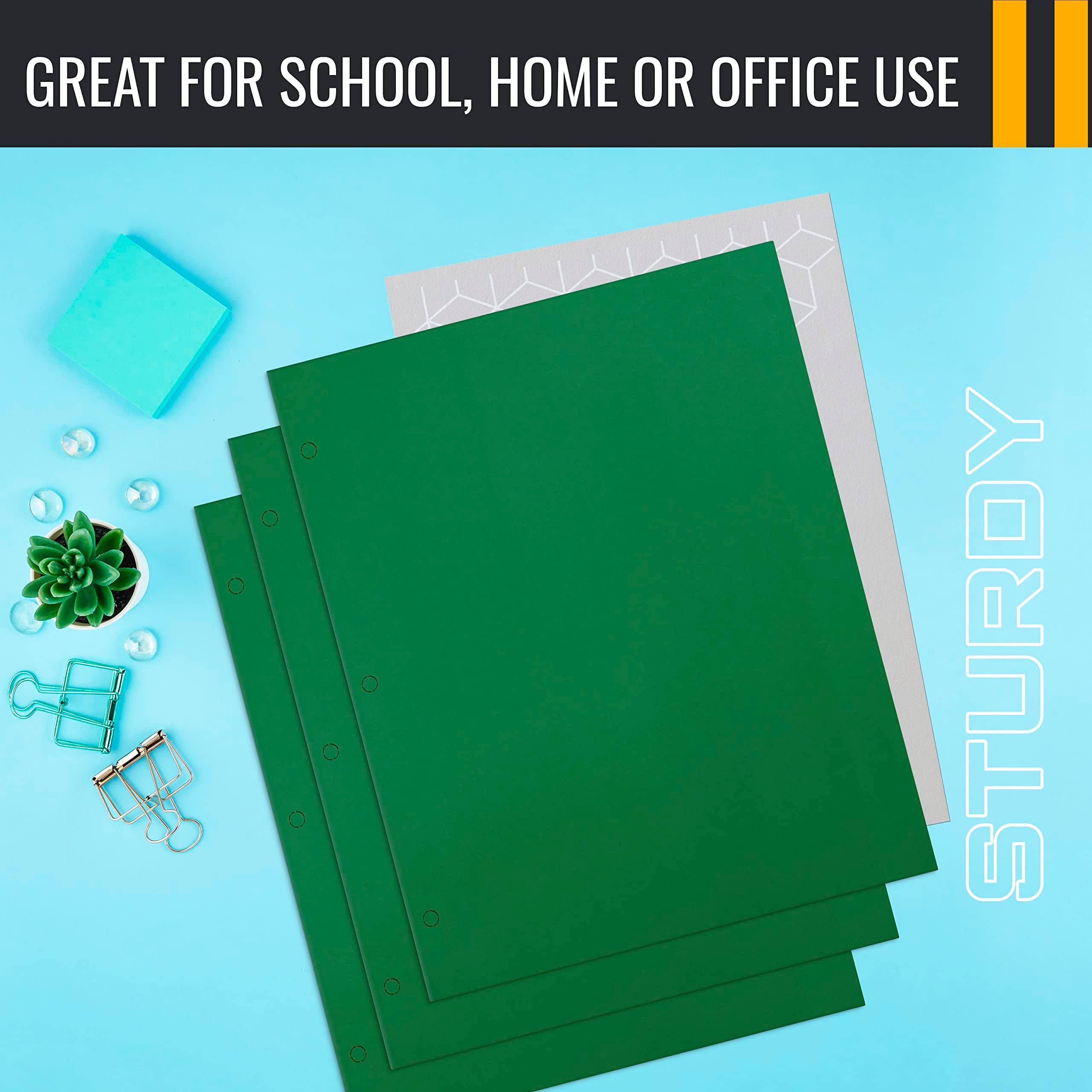 Better Office Products Two Pocket Portfolio Folders, 50-Pack, Green, Letter Size Paper Folders, 50 Pieces, Green - Image 6