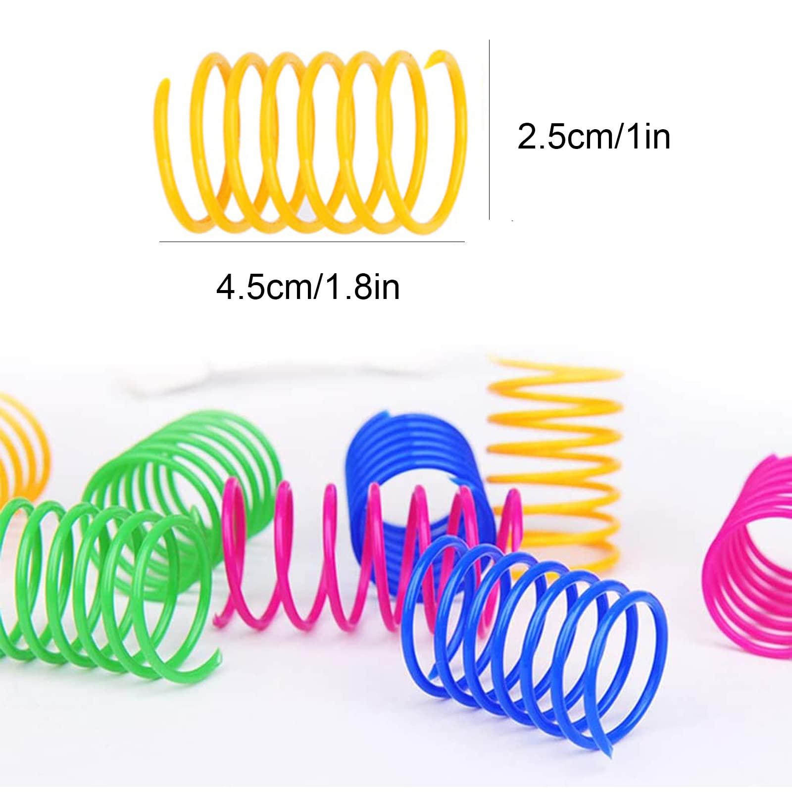 AIMICOCA 120 Pack Cat Spring Toy - Interactive Plastic Coils for Indoor Cats, Colorful Spiral Springs for Swatting, Biting, Hunting - Active Healthy Fitness Play Kitten Toys - Image 3