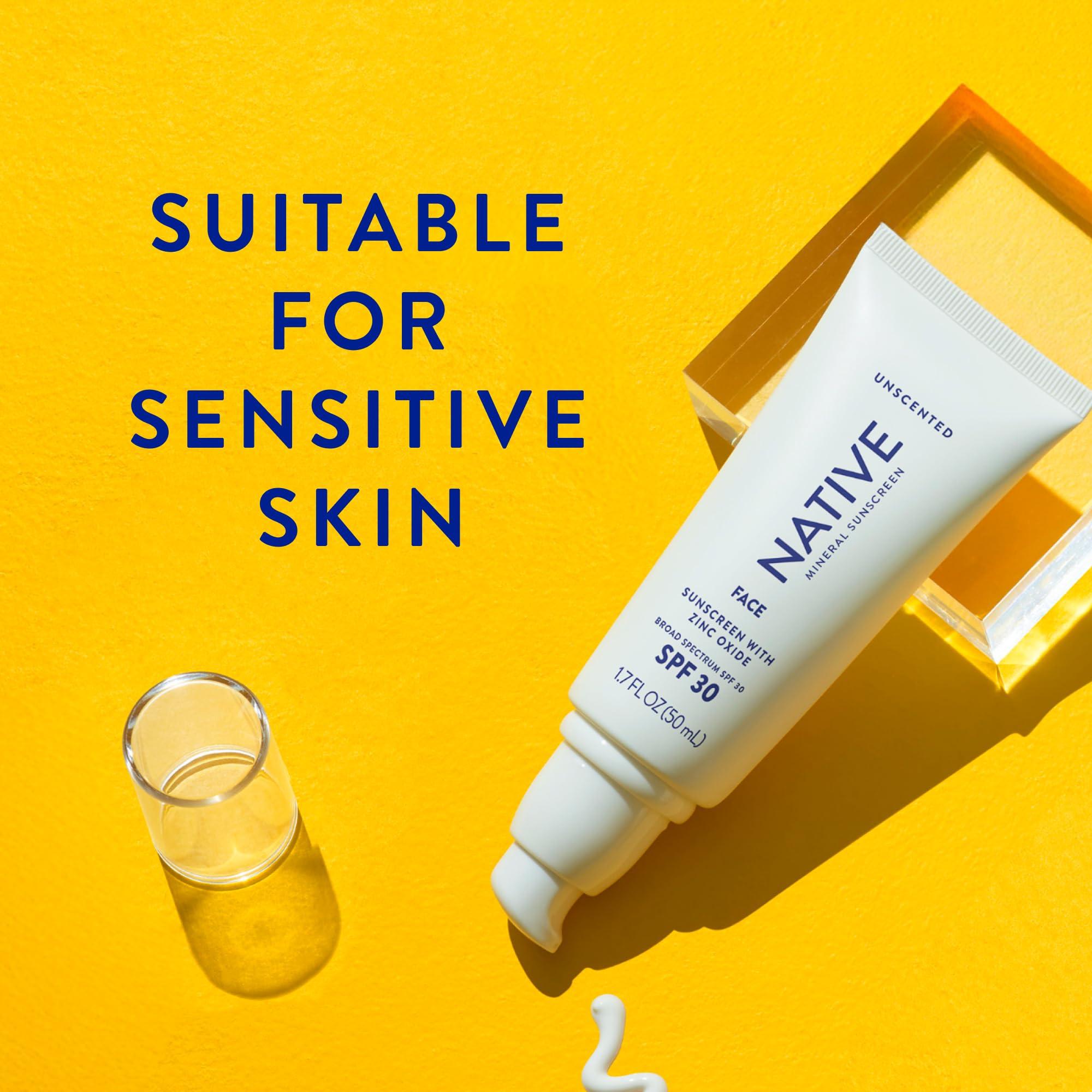 Native Sunscreen SPF 30, Zinc Oxide Dermatologist Tested Suitable for Sensitive Skin & Hawaii Compliant, 5 Ounces | Unscented Sun Protection Lotion, Lightweight & Smooth - Image 4