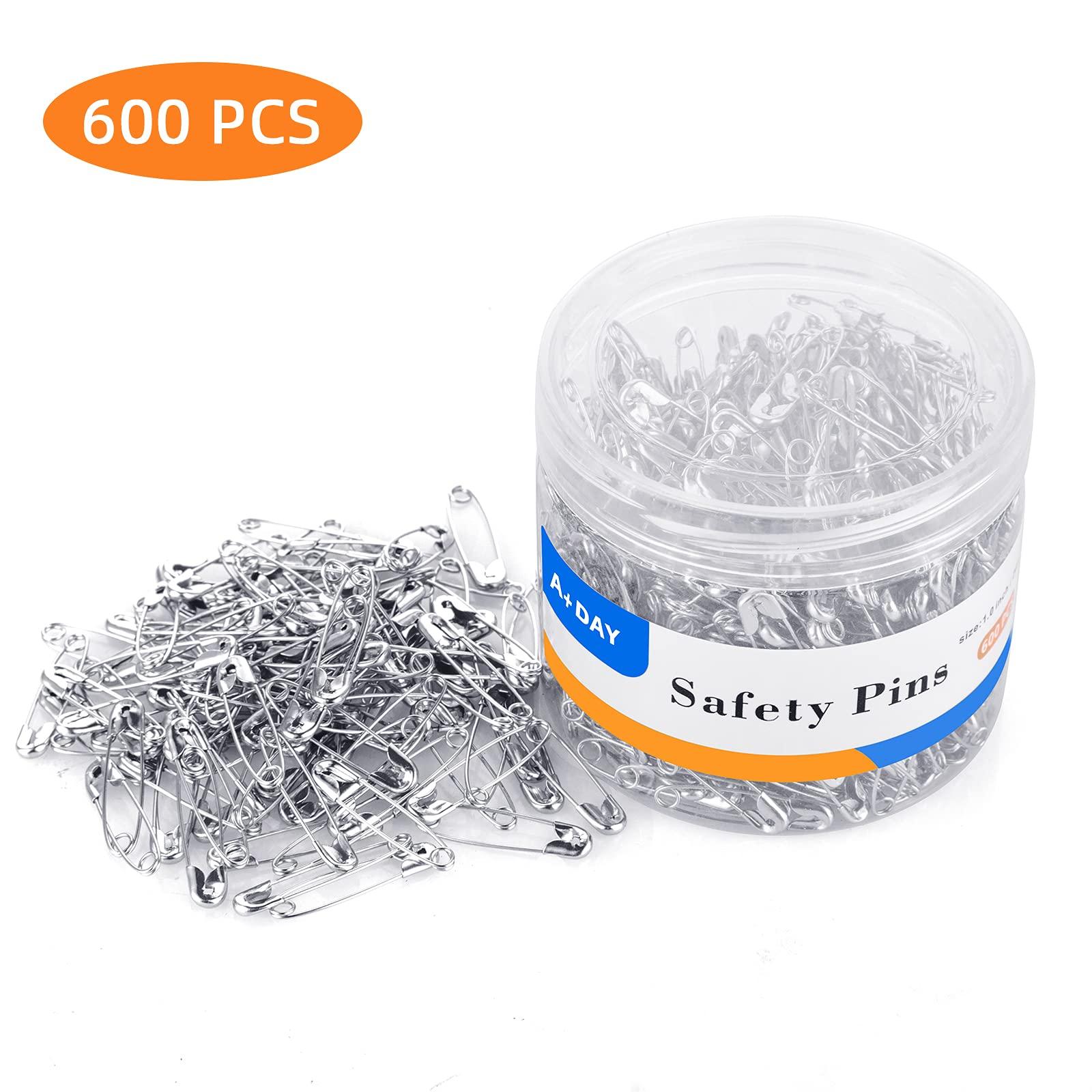 A+DAY Small Safety Pins 1.0 Inch (26mm), Size 0 Safety Pin 600-Count, Nickel Finish(600) - Image 4