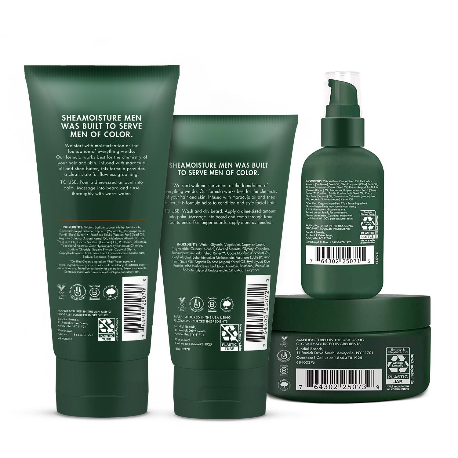 SheaMoisture Beard-Care Kit for Men, Includes Wash, Balm, Oil, Conditioner, Natural Shea Butter & Maracuja Oil, Great Gift - Image 2