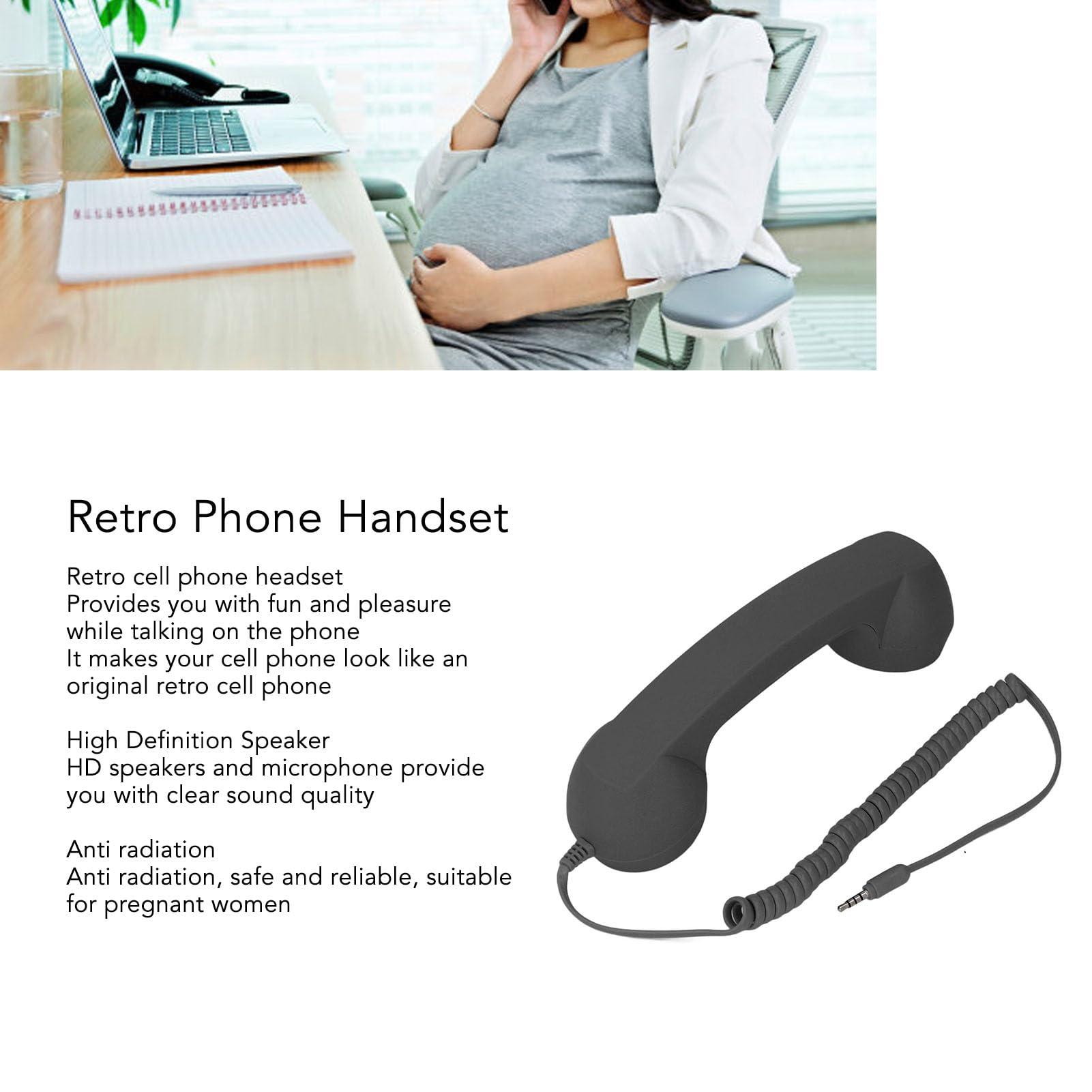 3.5mm Vintage Retro Telephone Handset, Cell Phone Receiver, Radiation Proof Retro Handset, Microphone Speaker for Cellphone Smartphone, Handheld Old Telephone Headset (Black) - Image 3