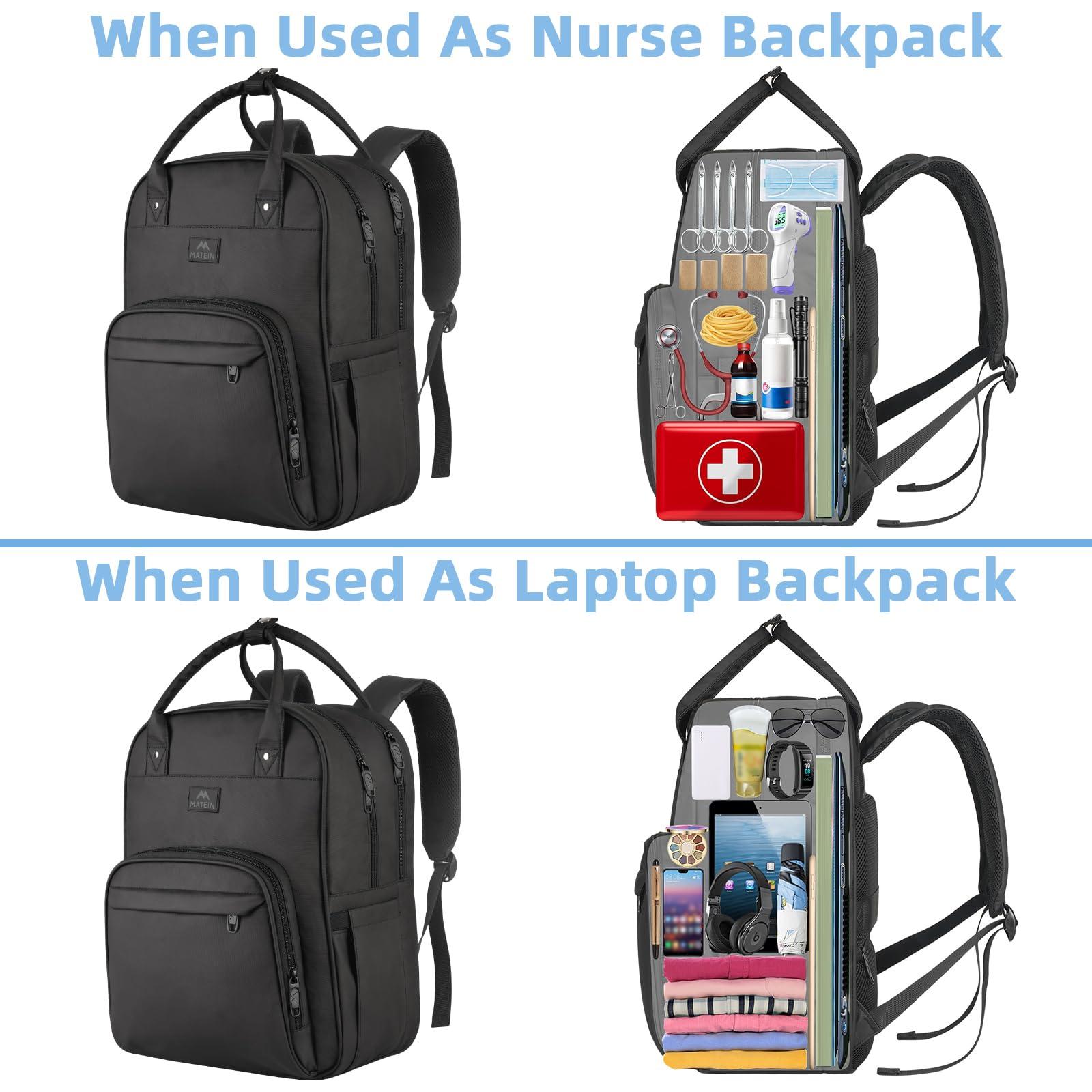 MATEIN Nurse Backpack, Waterproof Padded Medical Nursing Laptop Backpacks for Women, Home Health Clinical Tote Bag with Removable Organizer for College Work Travel, Nurses Gifts - Image 5