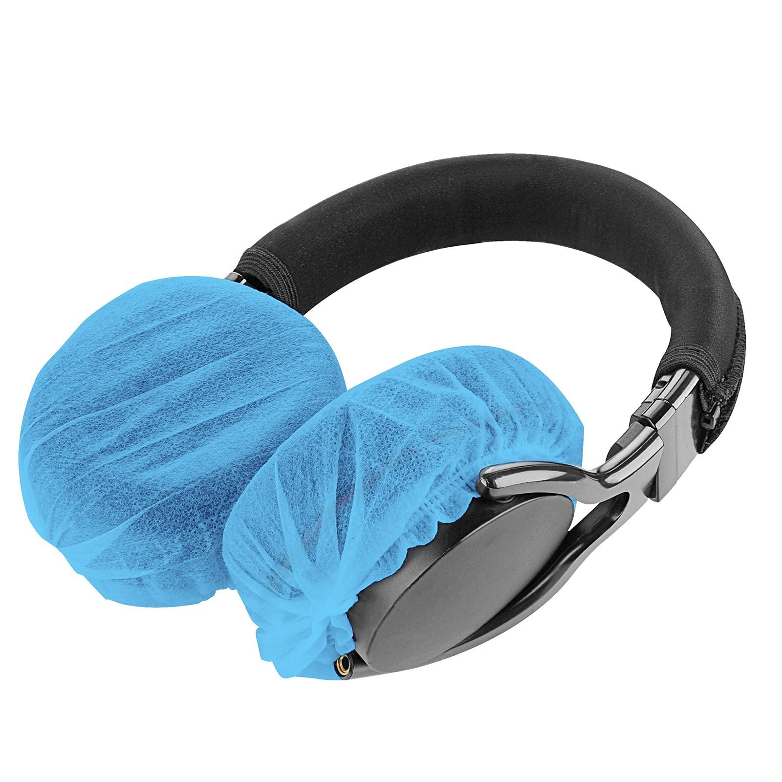 Geekria 100 Pairs Disposable Headphones Ear Cover for Bose QC45, Sony MDR-7506, WH-1000XM6, Beats Studio PRO, Soundcore Anker Life 20, Hygienic Ear Cushion Protector (M/Blue) - Image 3