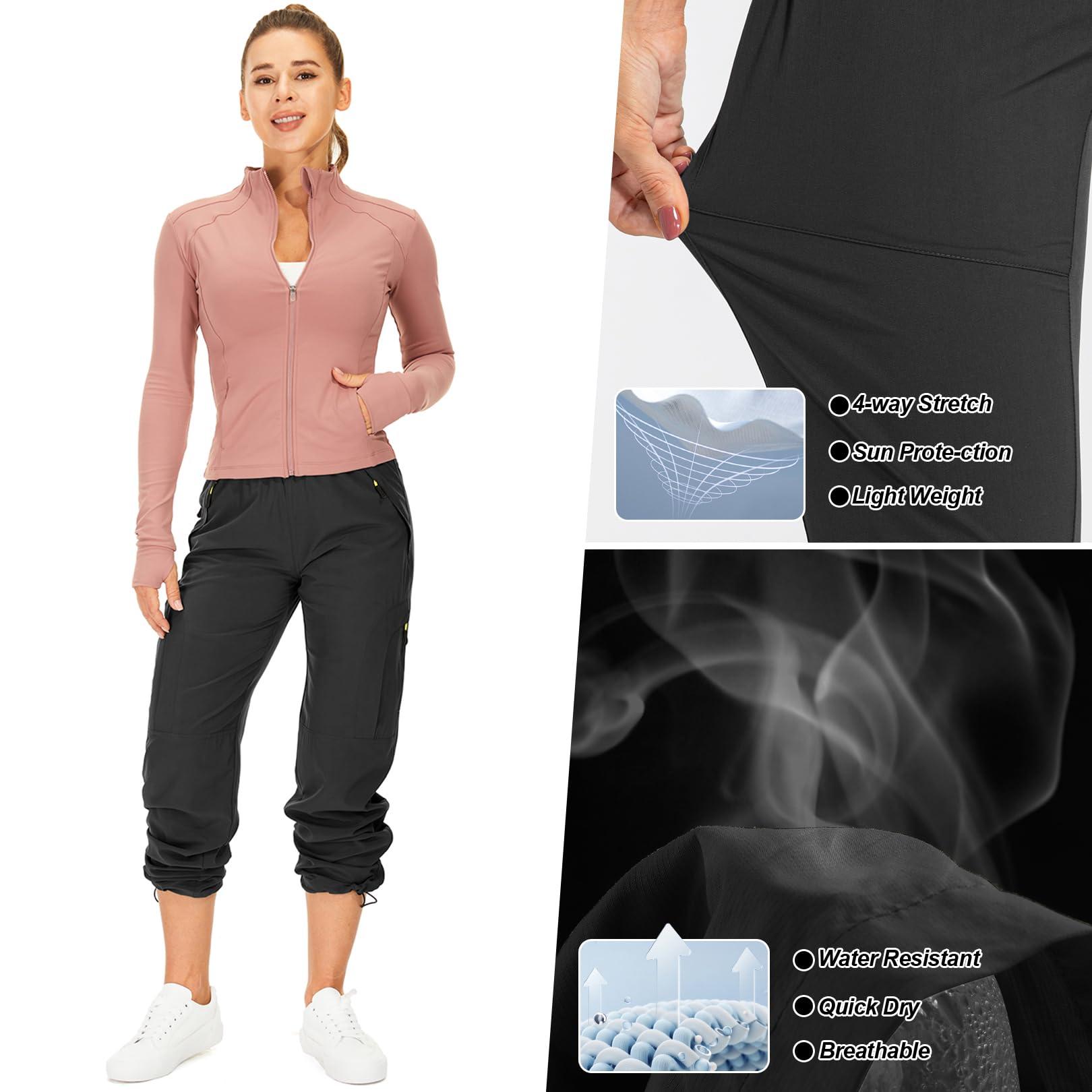 Womens Hiking Pants Quick Dry UPF 50 Lightweight Travel Golf Cargo Safari Pants Zipper Pockets - Image 6