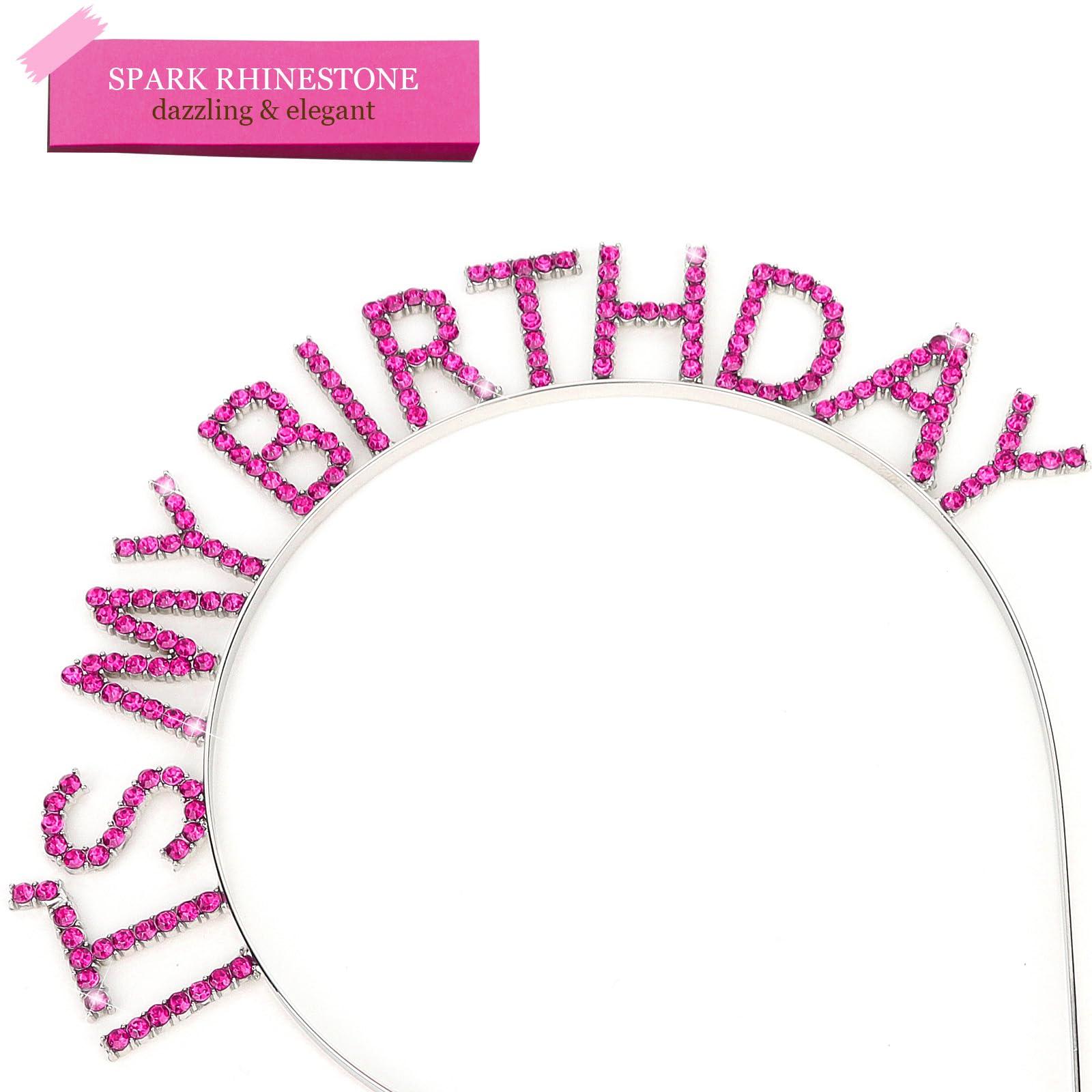 ACO-UINT Costume Headwear Hot Pink Birthday Crown for Girls and Women, It's My Birthday Headband, Happy Birthday Decorations Gifts for Women - Image 7