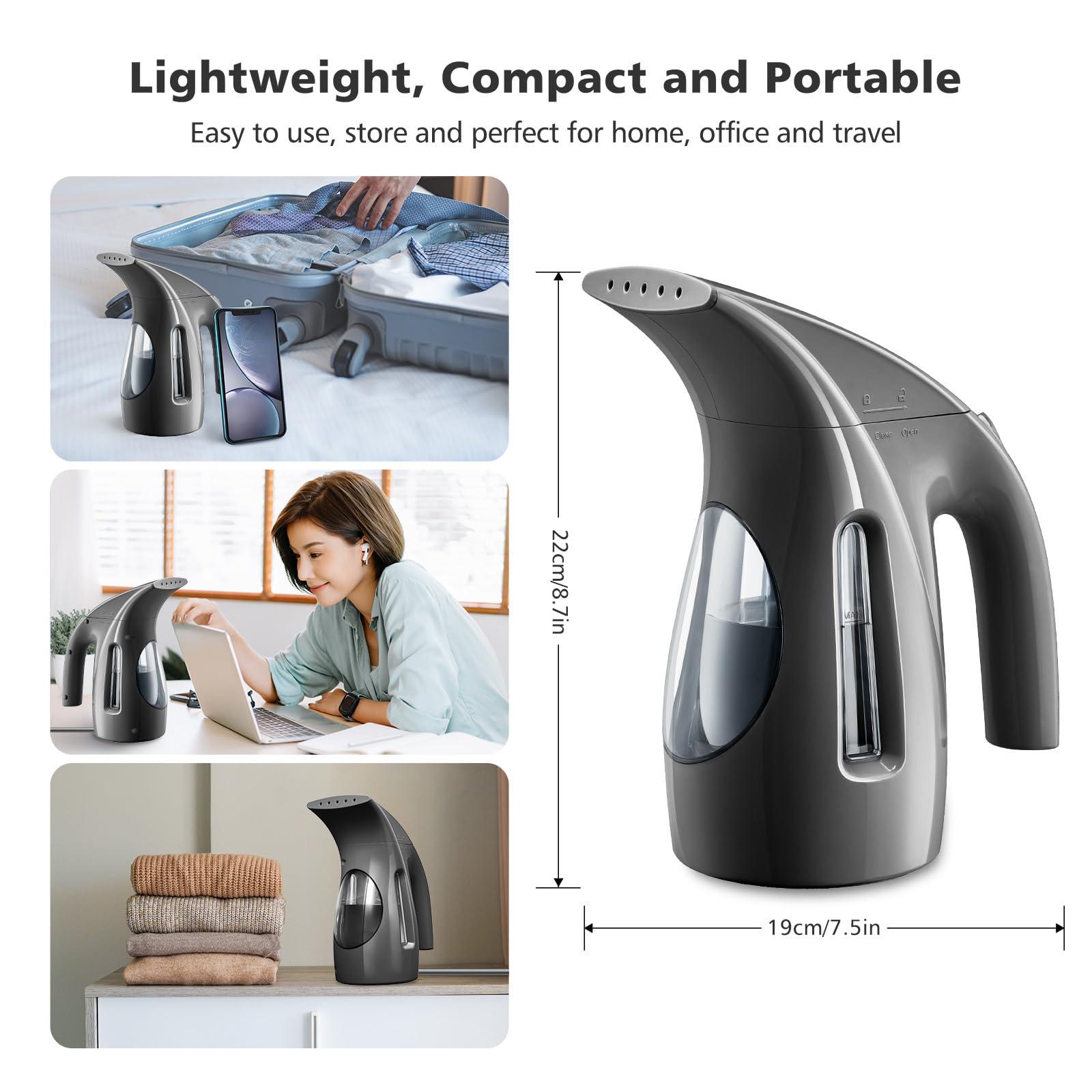 HiLIFE Steamer for Clothes, Portable Handheld Design, 240ml Big Capacity, 700W, Strong Penetrating Steam, Removes Wrinkle, for Home, Office(ONLY FOR 120V)-Black - Image 5