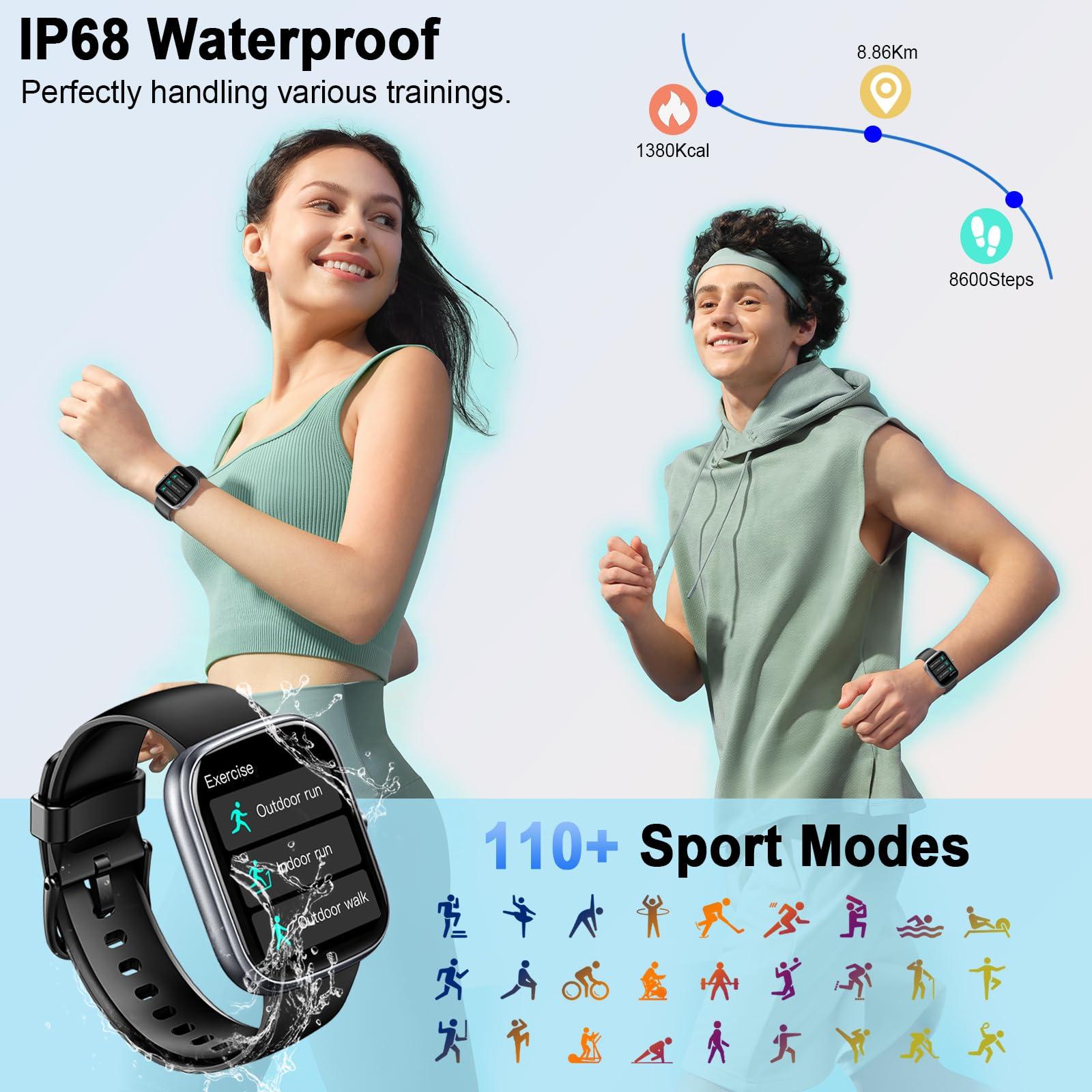 Smart Watch (Answer/Make Call), 2025 HD 1.91" Smartwatch for Men Women, 112+ Sports Modes Fitness Activity Tracker, Calories/Heart Rate/Sleep Monitor, IP68 Waterproof Step Counter for Android iOS - Image 7